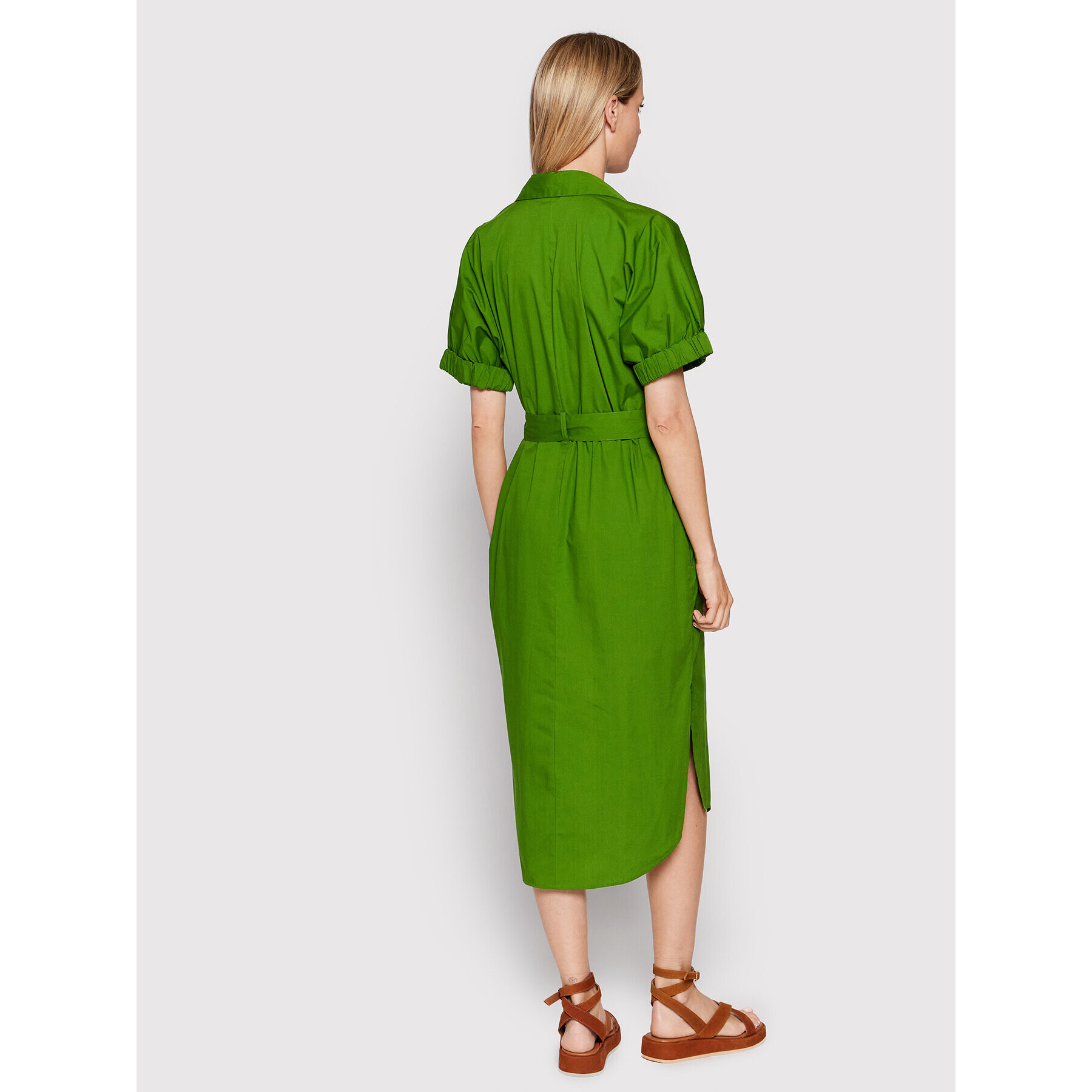 United Colors Of Benetton Rochie tip cămașă 4EW7DV01K Verde Regular Fit - Pled.ro