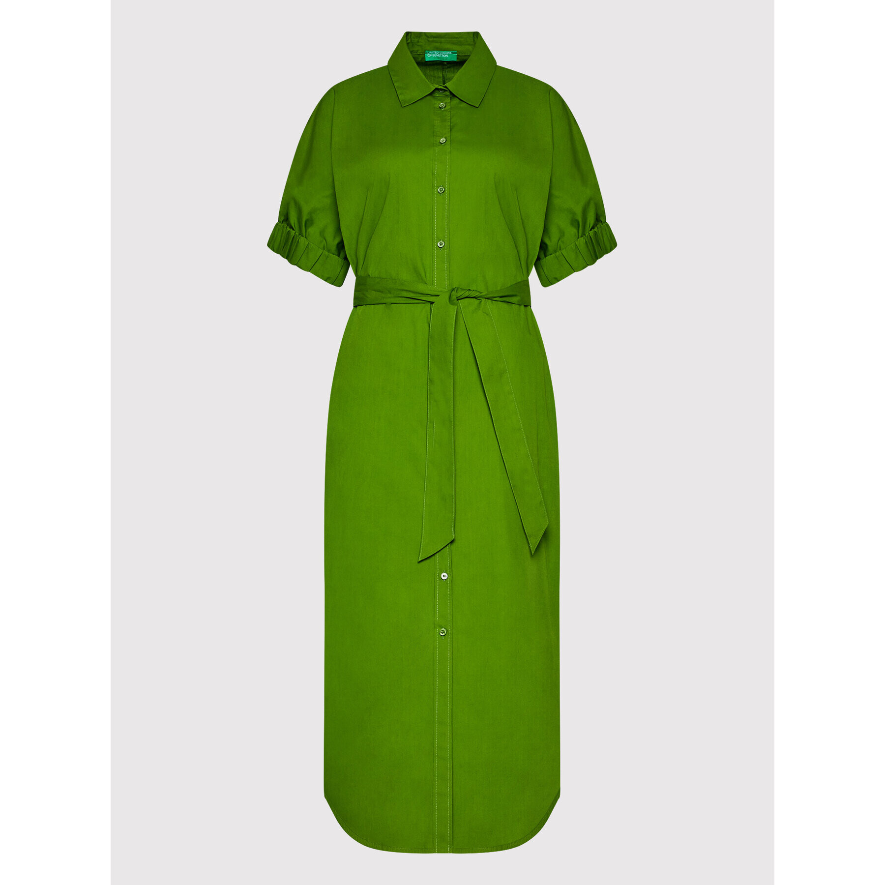 United Colors Of Benetton Rochie tip cămașă 4EW7DV01K Verde Regular Fit - Pled.ro