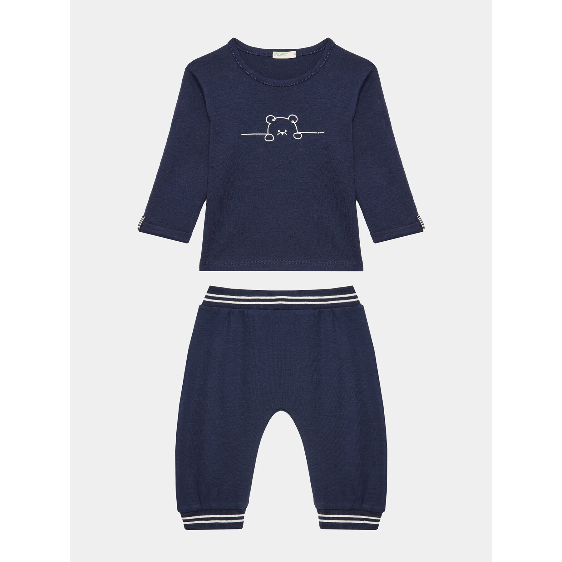 United Colors Of Benetton Set bluză și pantalon 3793AK008 Bleumarin Regular Fit - Pled.ro