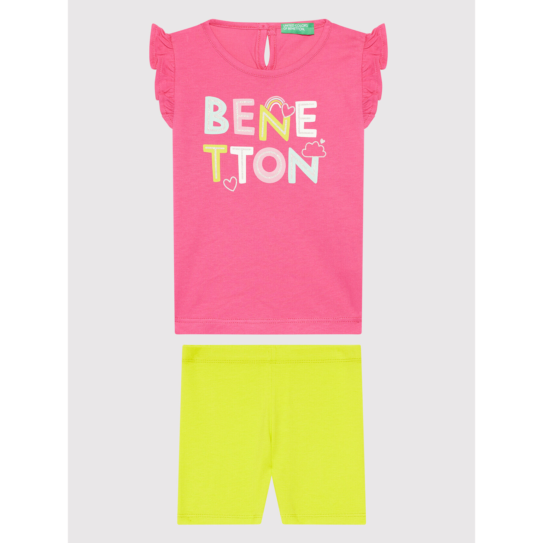 United Colors Of Benetton Set sport bluză și pantaloni scurți 3096Z11SI Colorat Regular Fit - Pled.ro