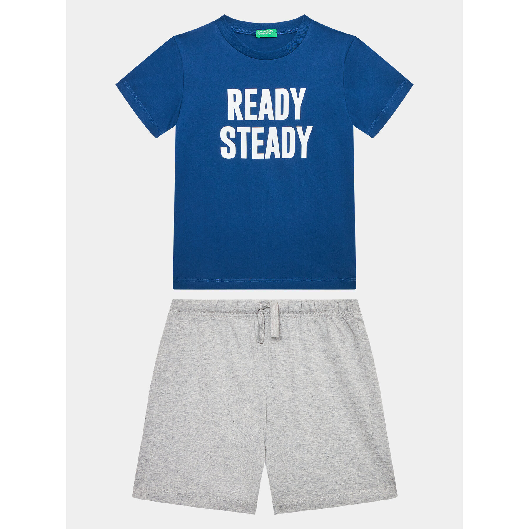 United Colors Of Benetton Set tricou și pantaloni scurți 3096CK006 Albastru Regular Fit - Pled.ro