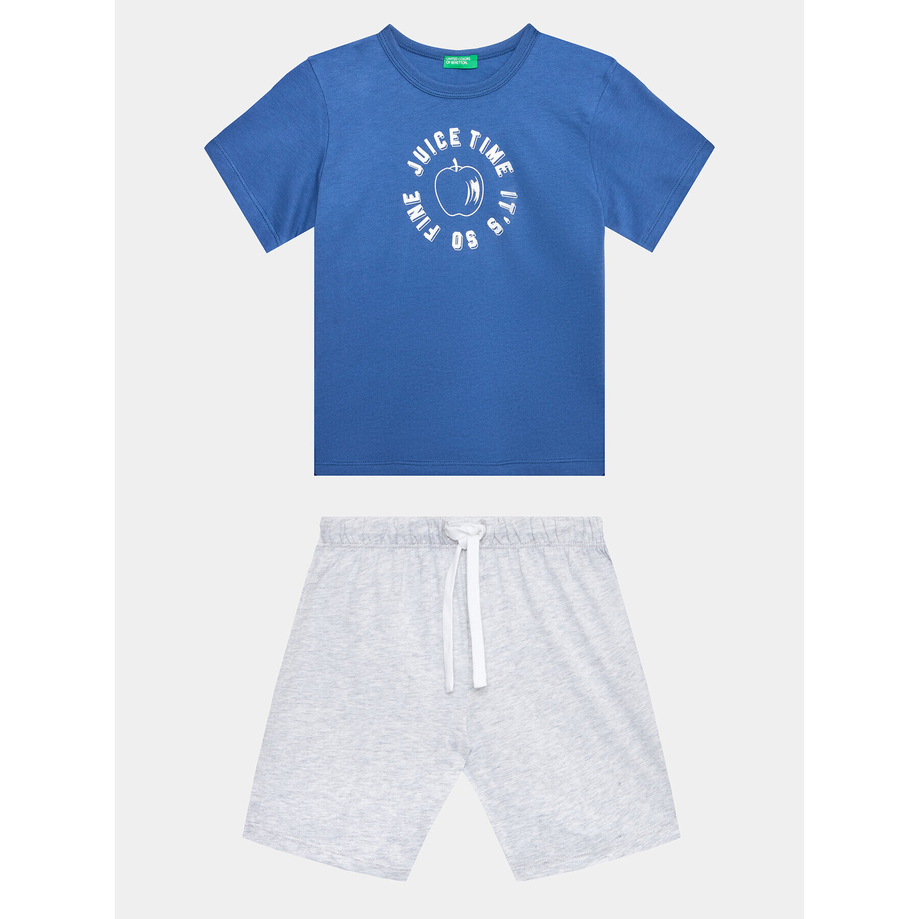 United Colors Of Benetton Set tricou și pantaloni scurți 3096GK00B Albastru Regular Fit - Pled.ro