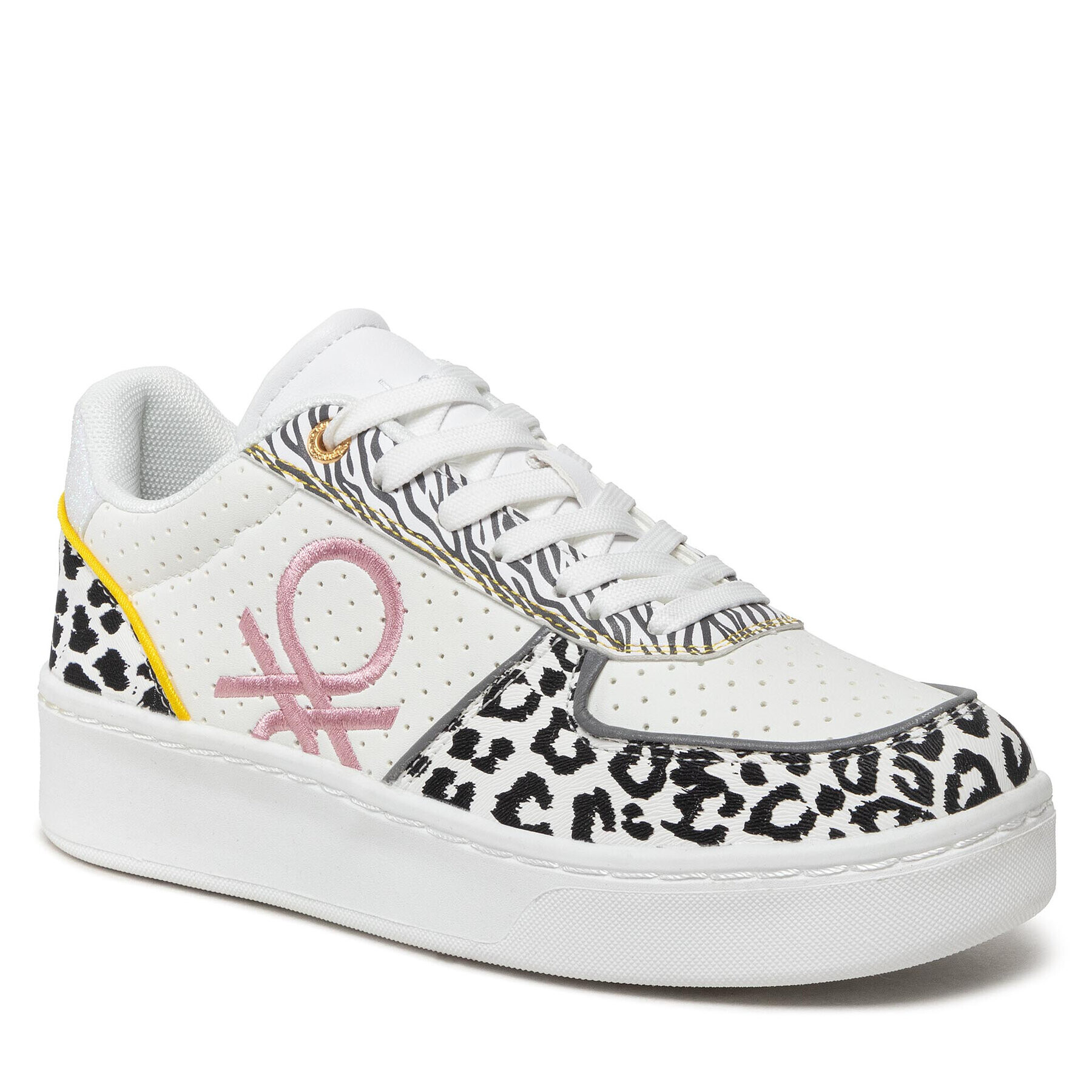 United Colors Of Benetton Sneakers Maior Animalier BTW214220 Alb - Pled.ro