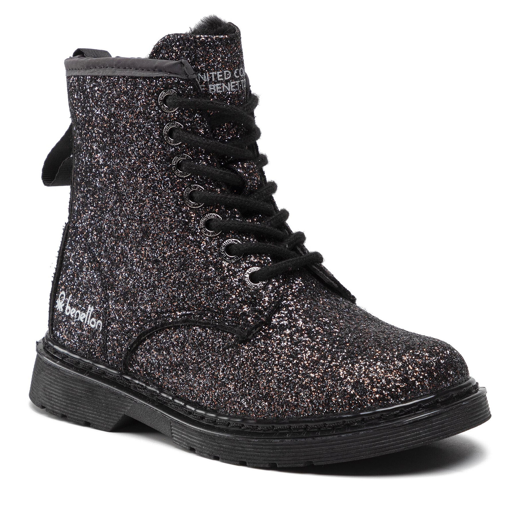 United Colors Of Benetton Trappers Bridge Glitter BTK128304 Negru - Pled.ro