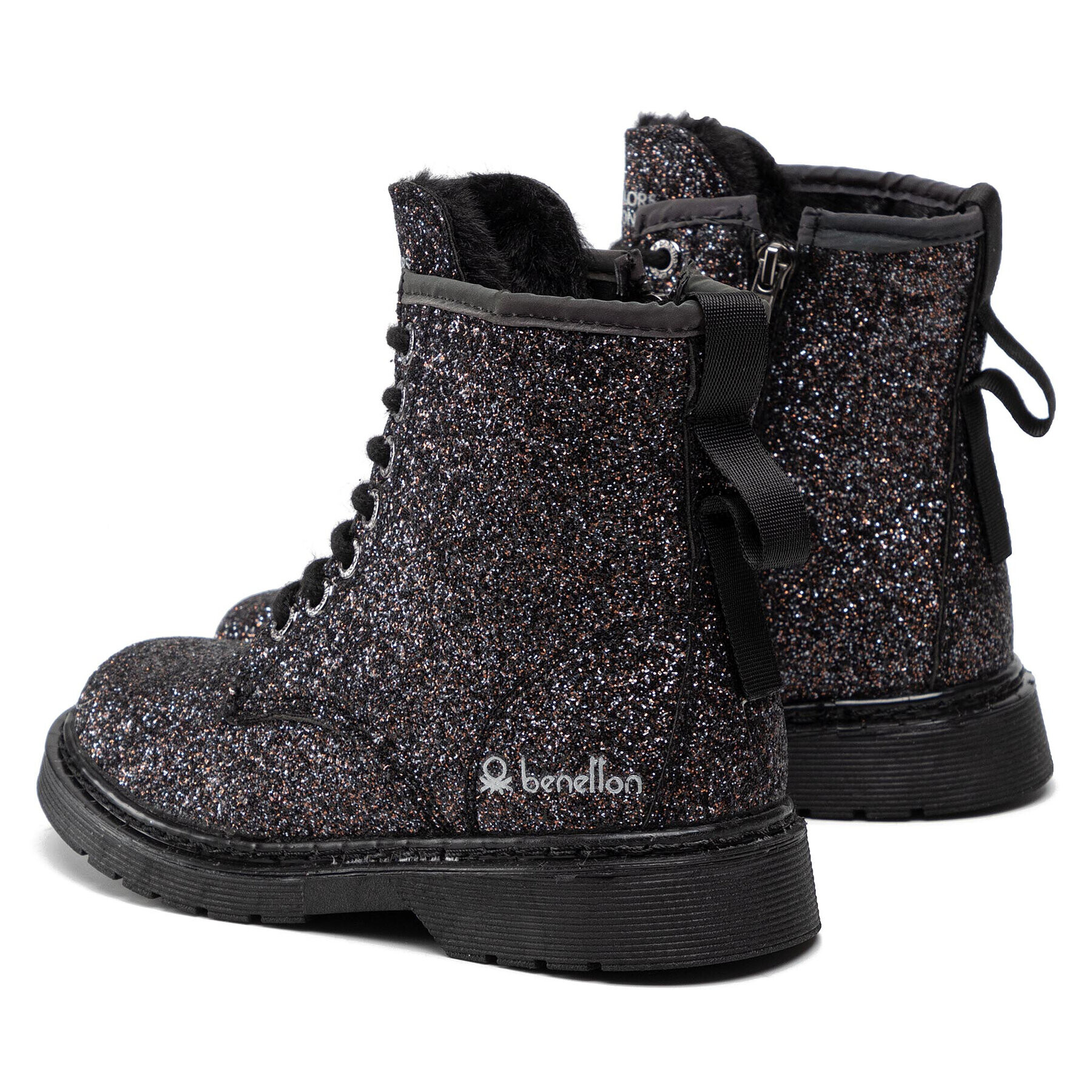 United Colors Of Benetton Trappers Bridge Glitter BTK128304 Negru - Pled.ro