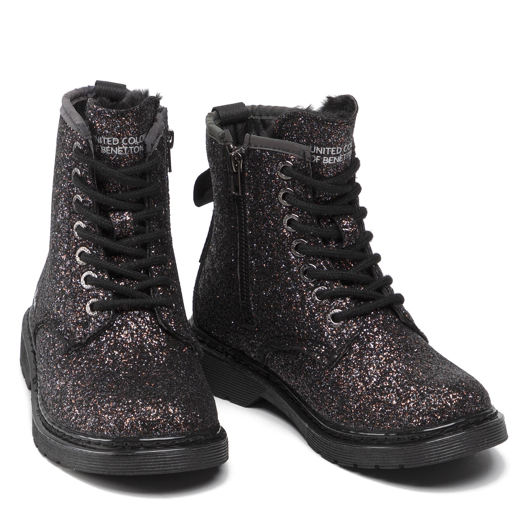 United Colors Of Benetton Trappers Bridge Glitter BTK128304 Negru - Pled.ro