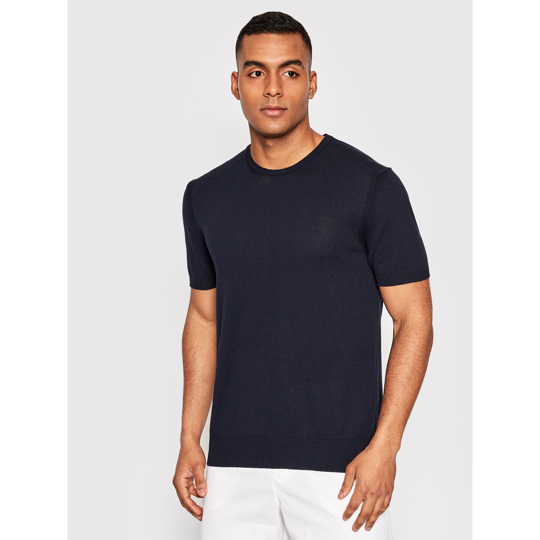 United Colors Of Benetton Tricou 1028U101F Bleumarin Regular Fit - Pled.ro