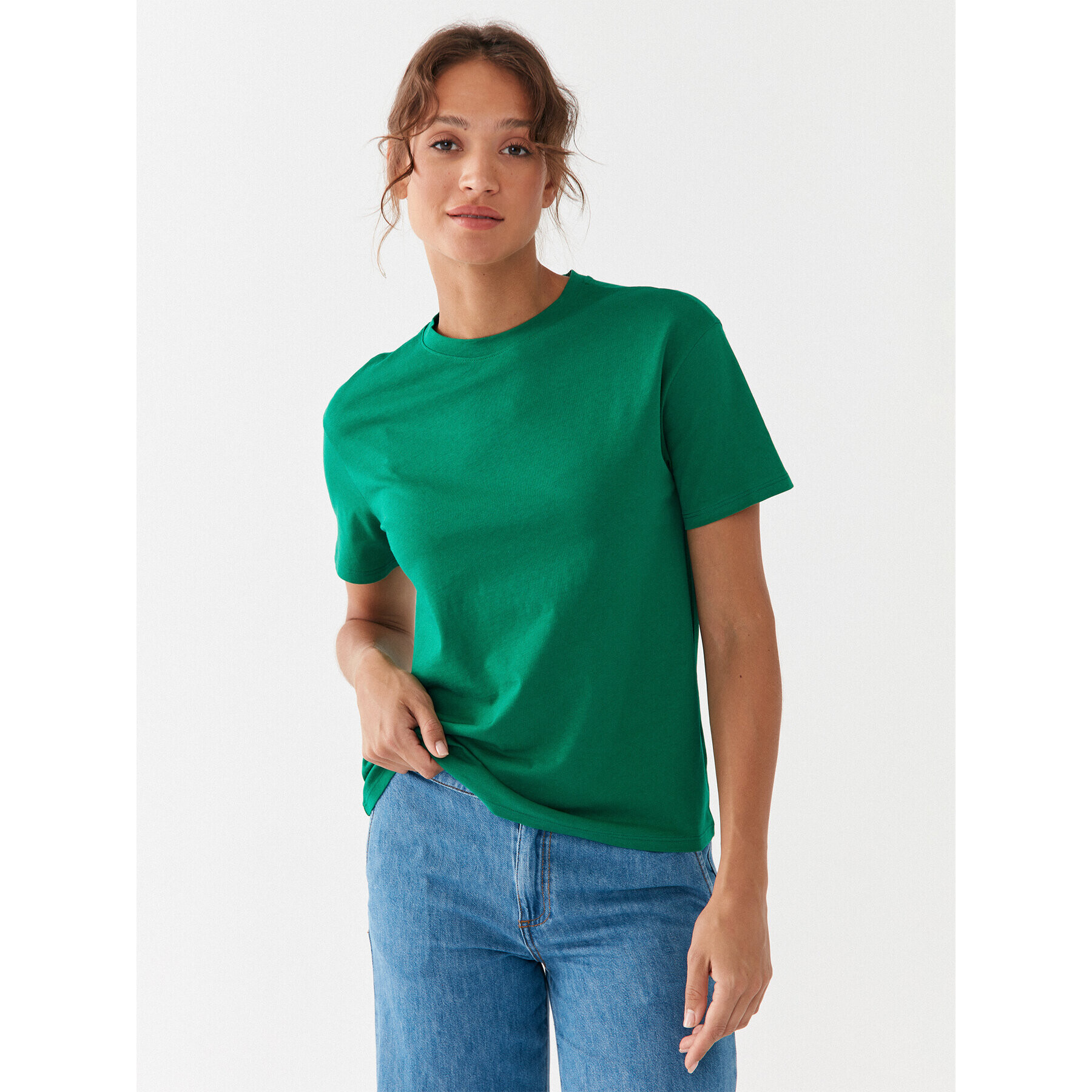 United Colors Of Benetton Tricou 3096D102O Verde Regular Fit - Pled.ro