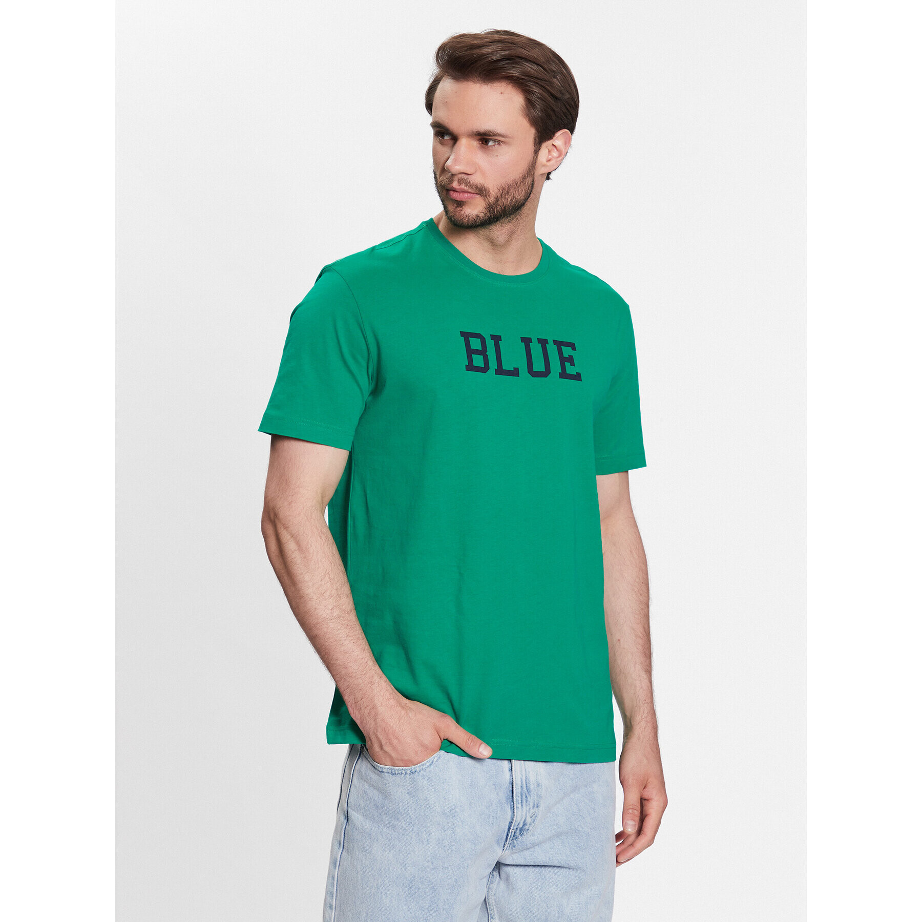 United Colors Of Benetton Tricou 3096U105L Verde Regular Fit - Pled.ro