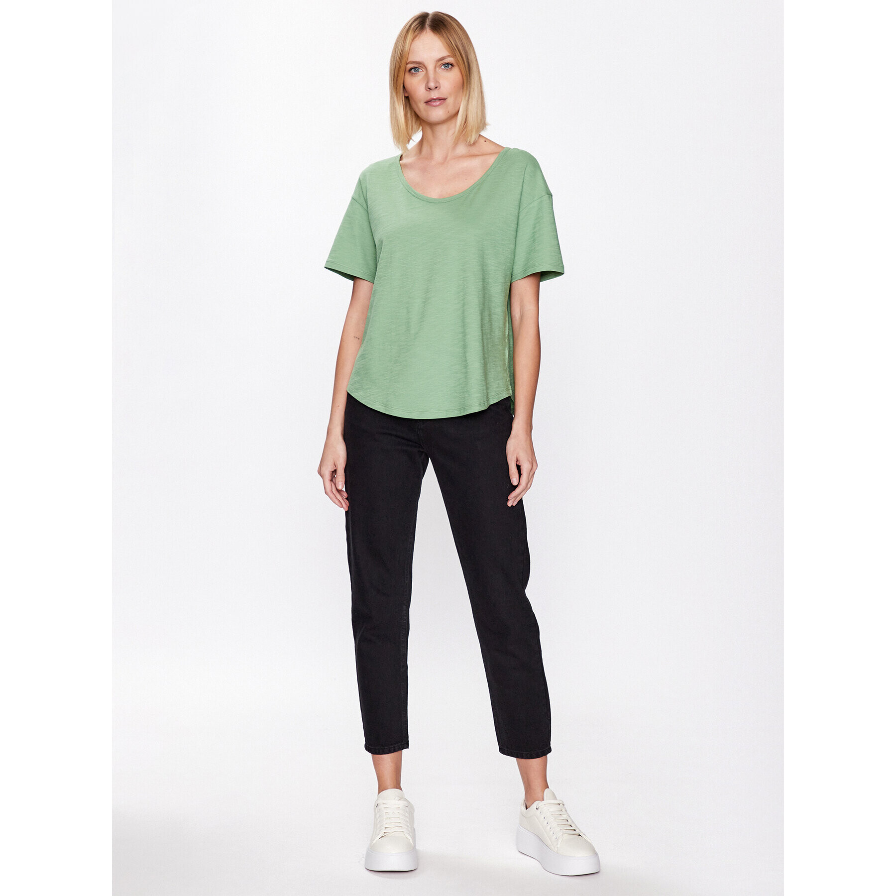 United Colors Of Benetton Tricou 3BVXD1033 Verde Relaxed Fit - Pled.ro