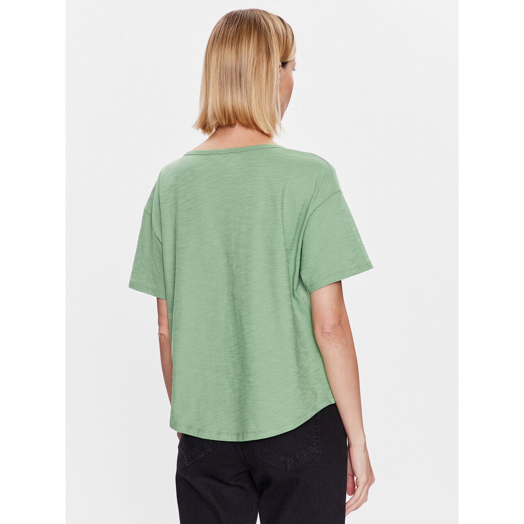 United Colors Of Benetton Tricou 3BVXD1033 Verde Relaxed Fit - Pled.ro