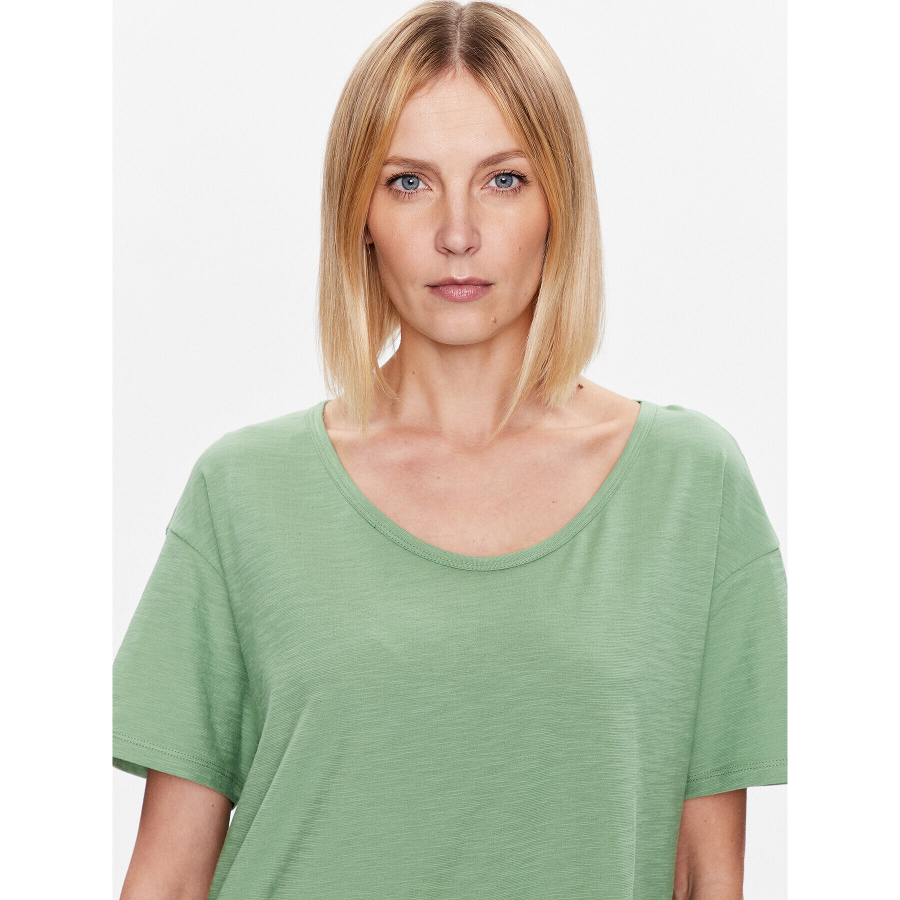 United Colors Of Benetton Tricou 3BVXD1033 Verde Relaxed Fit - Pled.ro