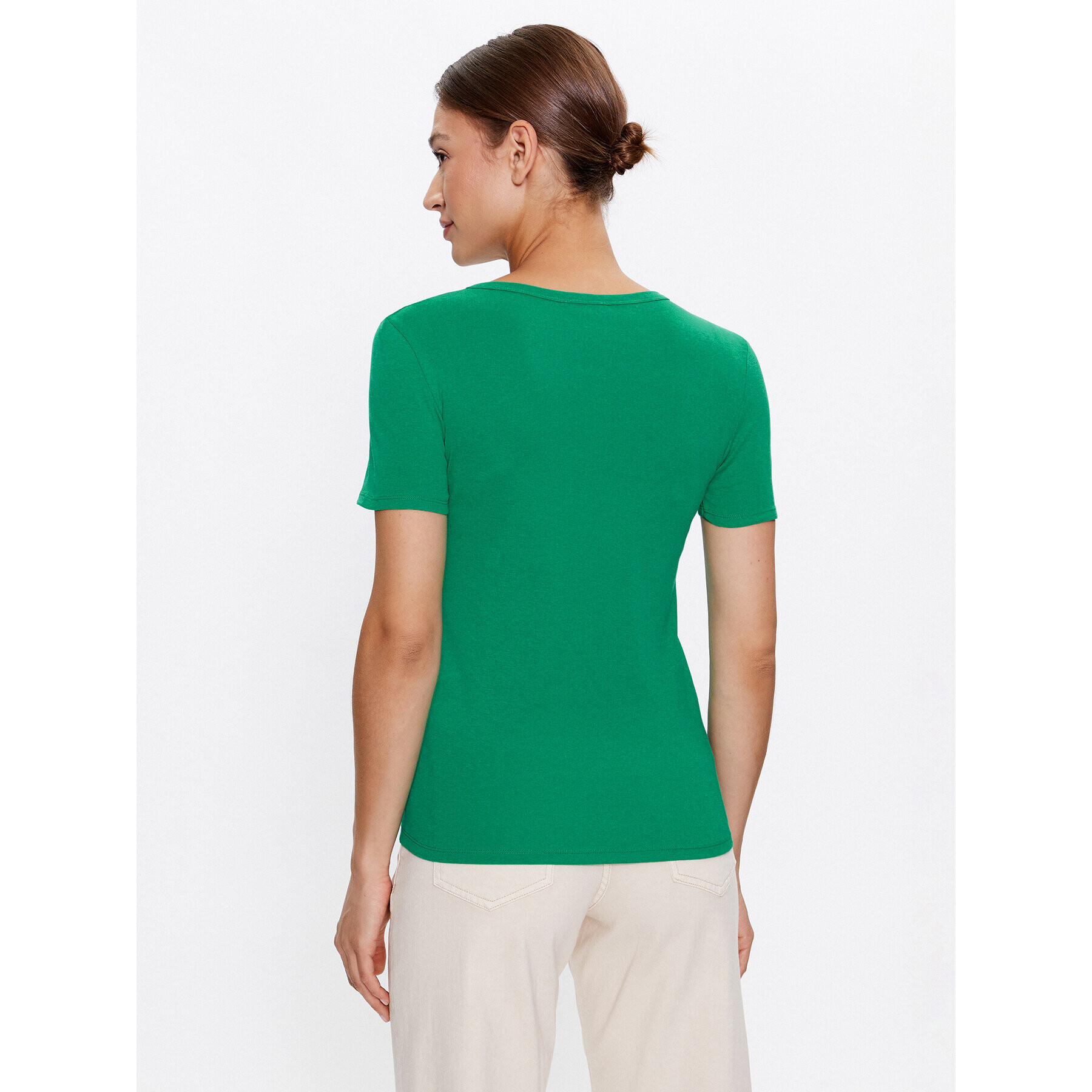 United Colors Of Benetton Tricou 3GA2E16A0 Verde Regular Fit - Pled.ro