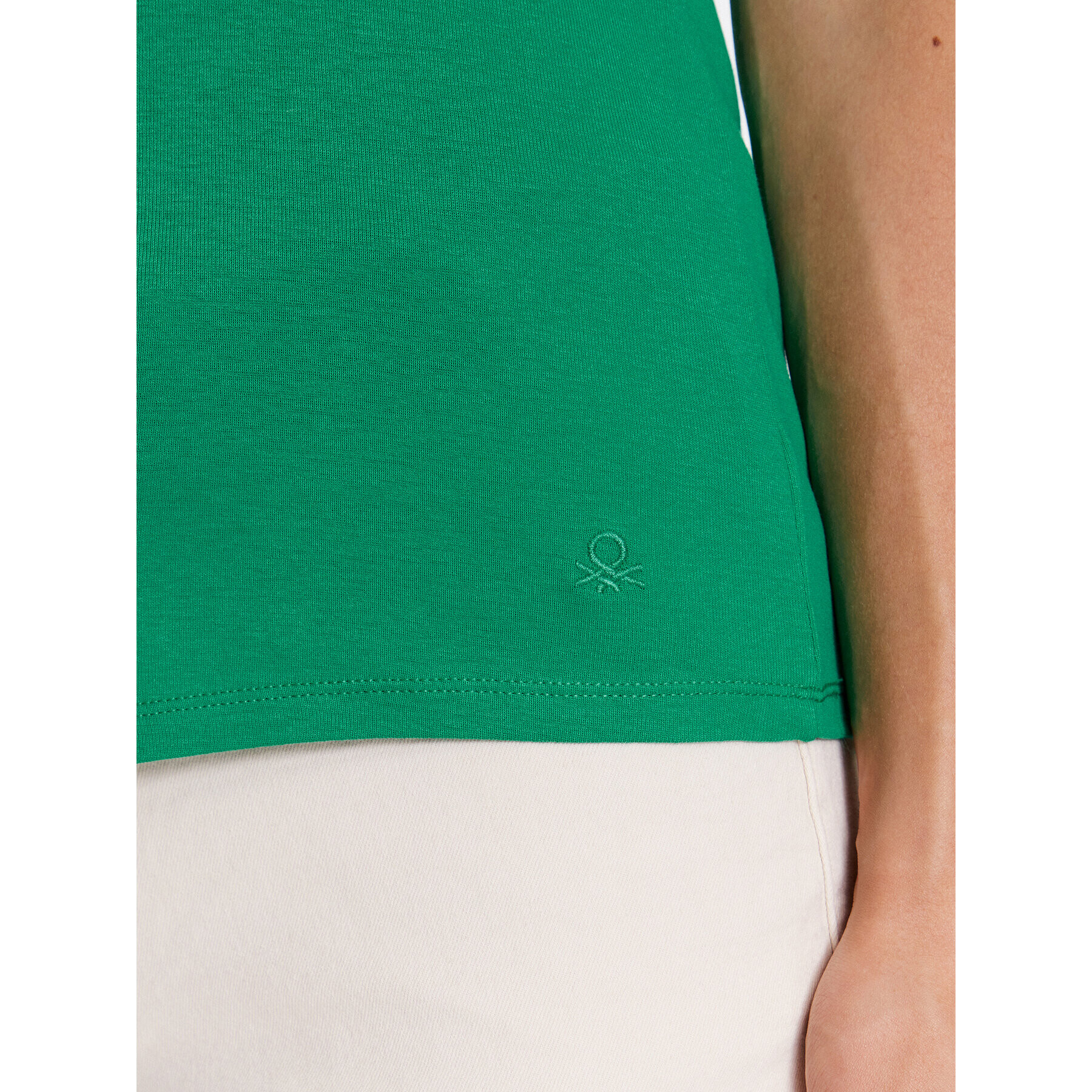 United Colors Of Benetton Tricou 3GA2E16A0 Verde Regular Fit - Pled.ro