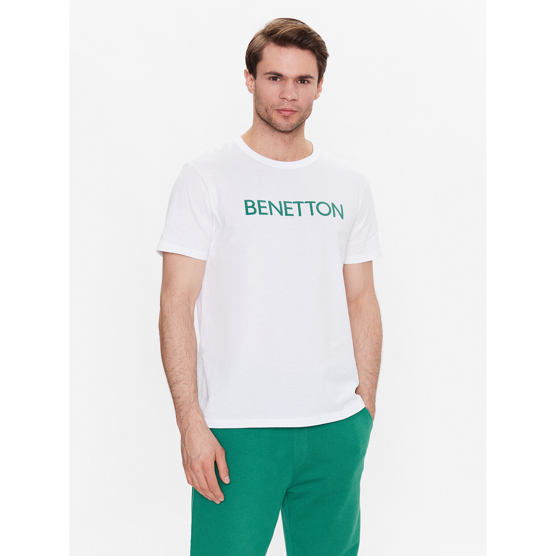 United Colors Of Benetton Tricou 3I1XU100A Alb Regular Fit - Pled.ro