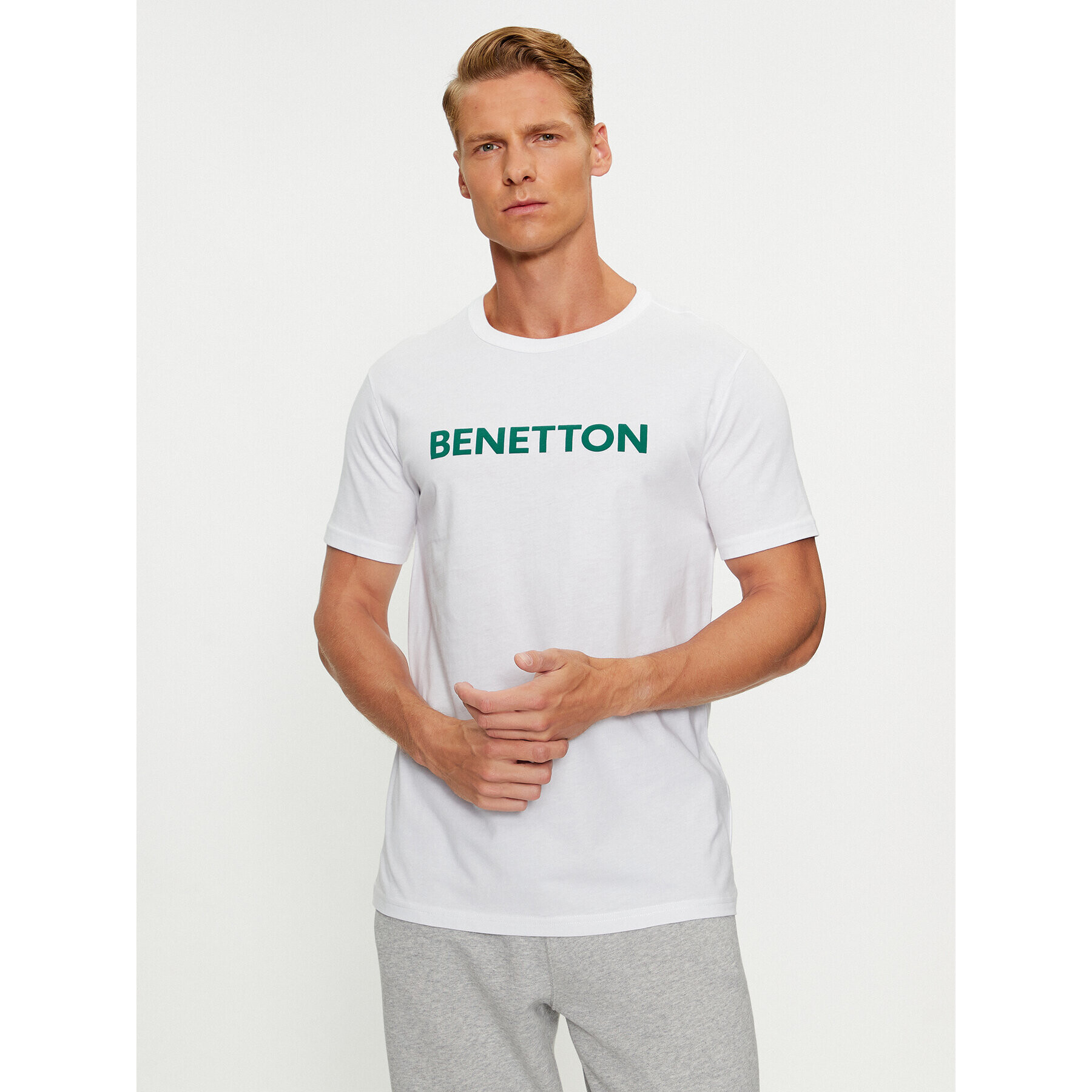 United Colors Of Benetton Tricou 3I1XU100A Alb Regular Fit - Pled.ro