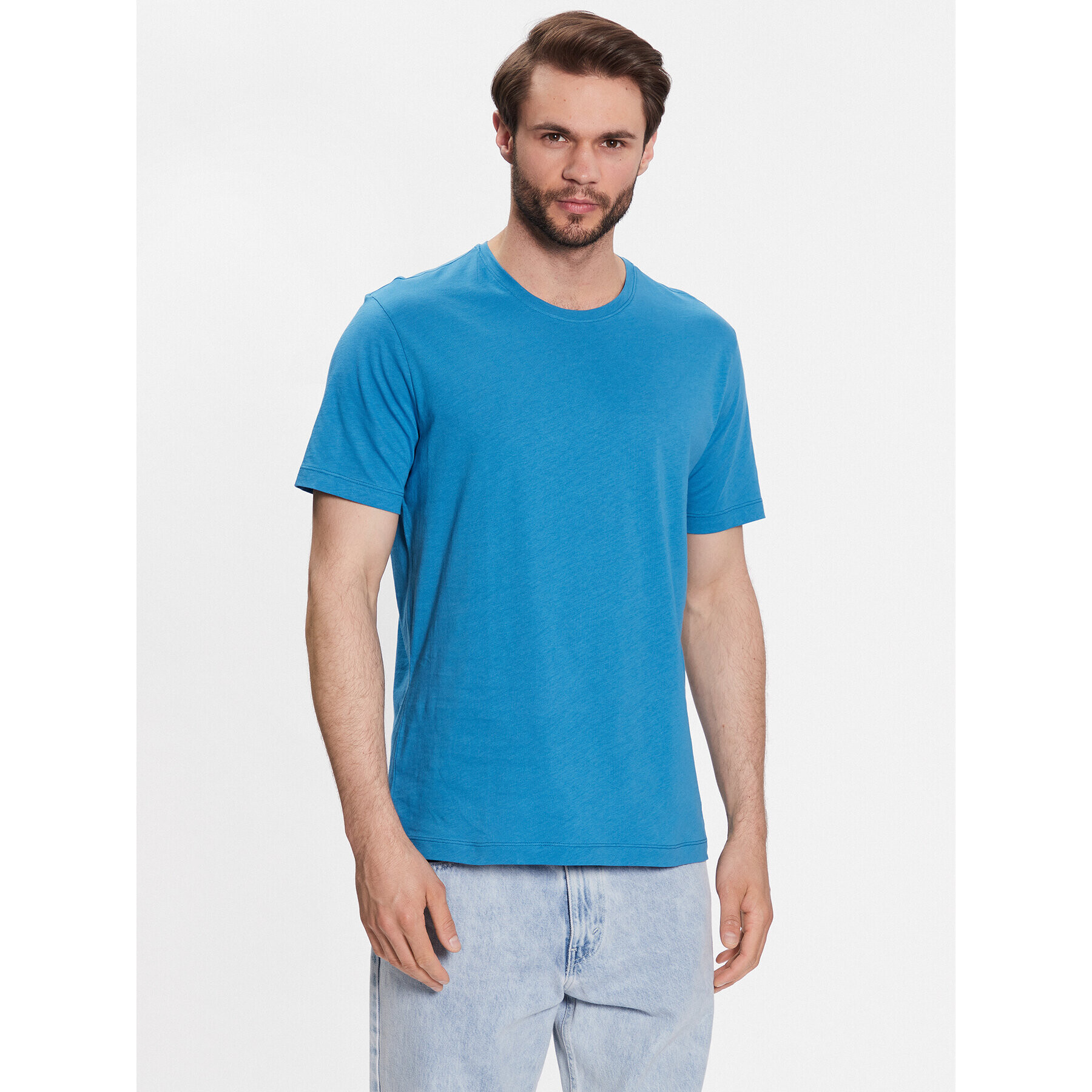 United Colors Of Benetton Tricou 3P7XU1058 Albastru Regular Fit - Pled.ro