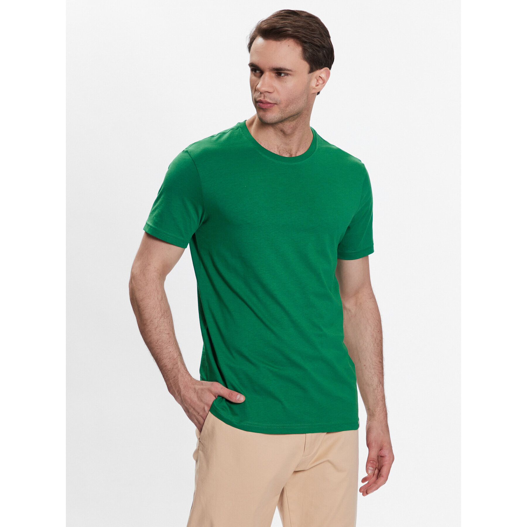 United Colors Of Benetton Tricou 3U53J1F15 Verde Regular Fit - Pled.ro