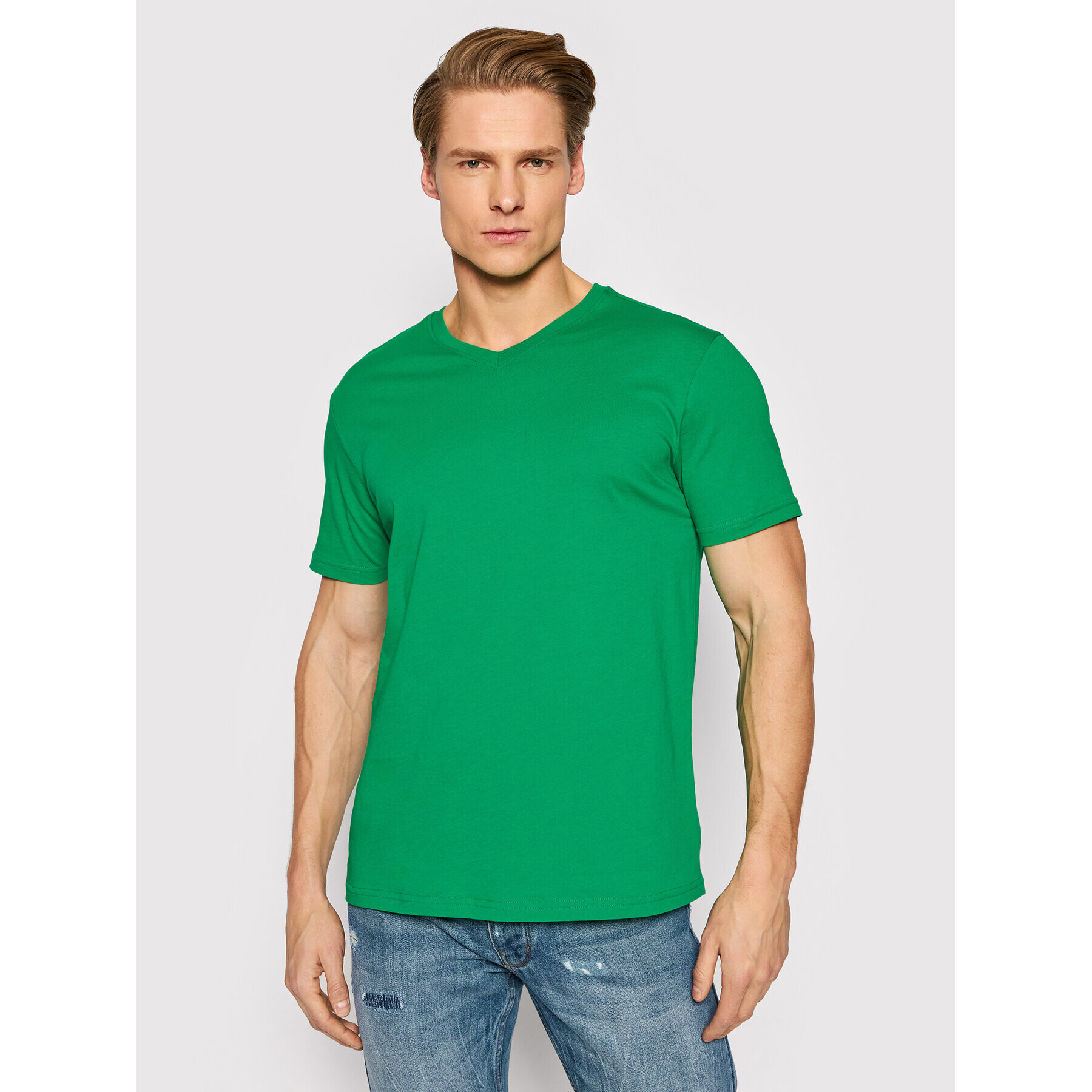 United Colors Of Benetton Tricou 3U53J4231 Verde Regular Fit - Pled.ro