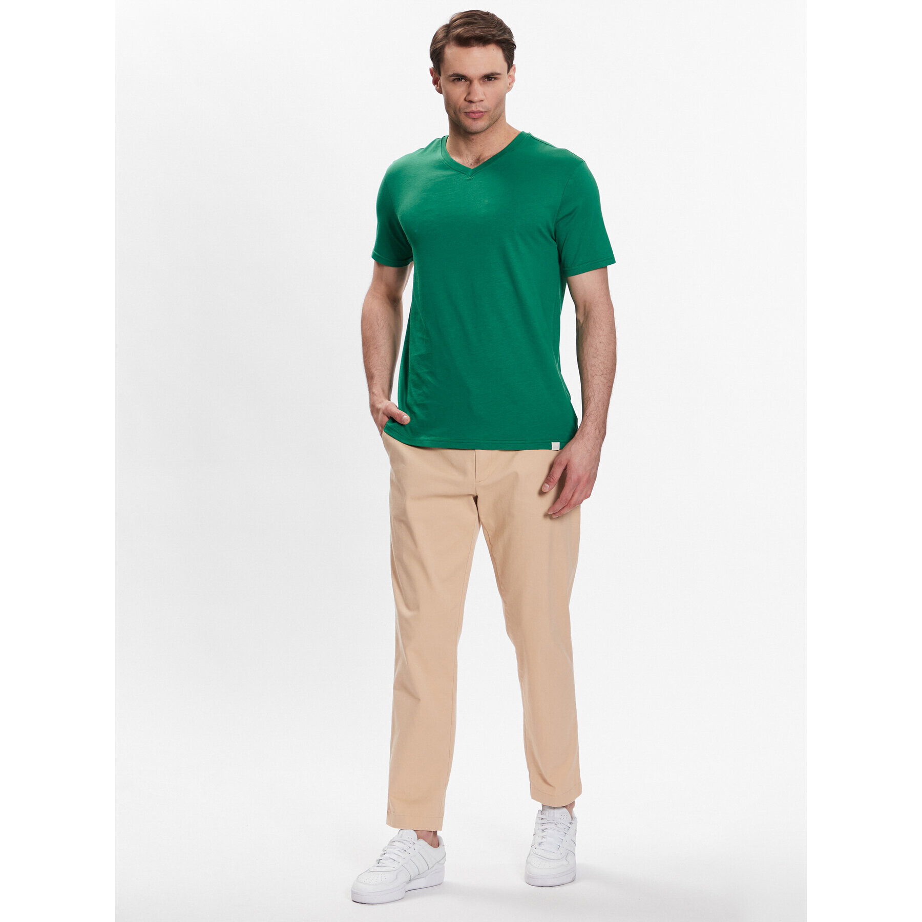 United Colors Of Benetton Tricou 3U53J4231 Verde Regular Fit - Pled.ro