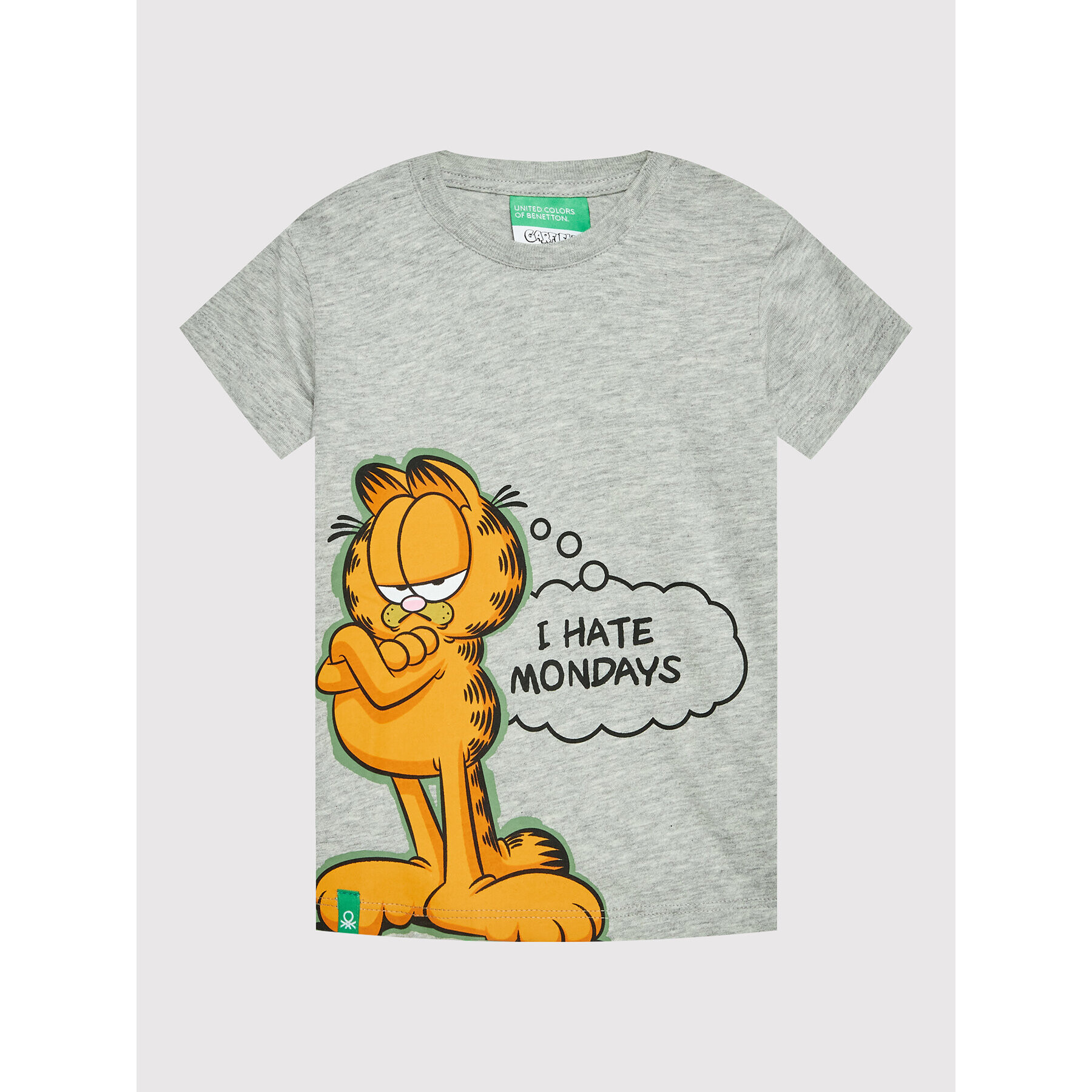 United Colors Of Benetton Tricou Garfield 3096G103U Gri Regular Fit - Pled.ro