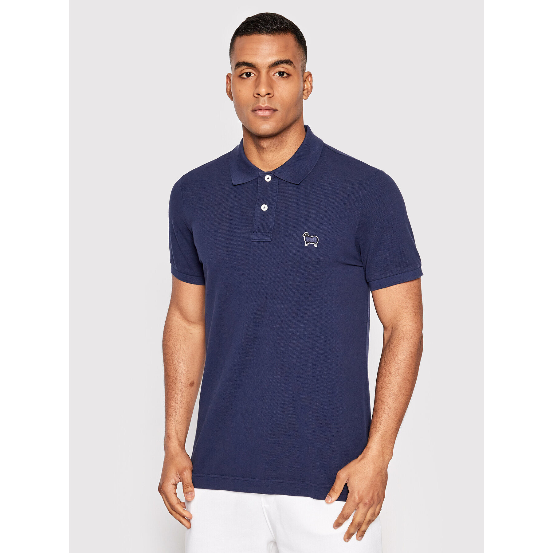 United Colors Of Benetton Tricou polo 3088U300E Bleumarin Slim Fit - Pled.ro