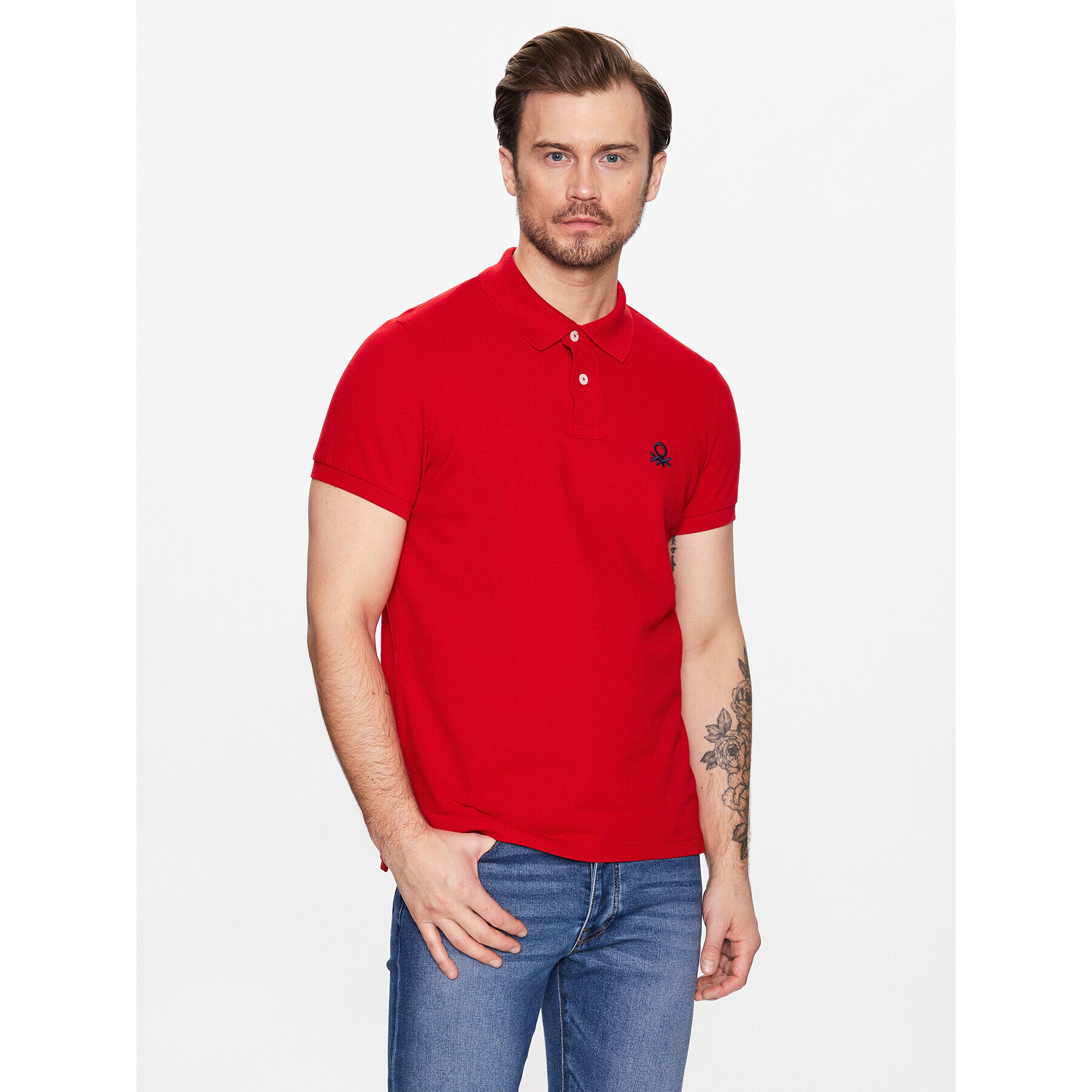 United Colors Of Benetton Tricou polo 3089J3178 Roșu Regular Fit - Pled.ro