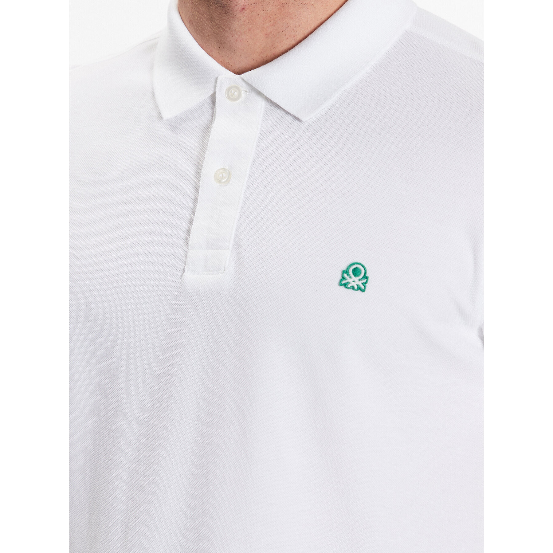 United Colors Of Benetton Tricou polo 3089J3179 Alb Regular Fit - Pled.ro