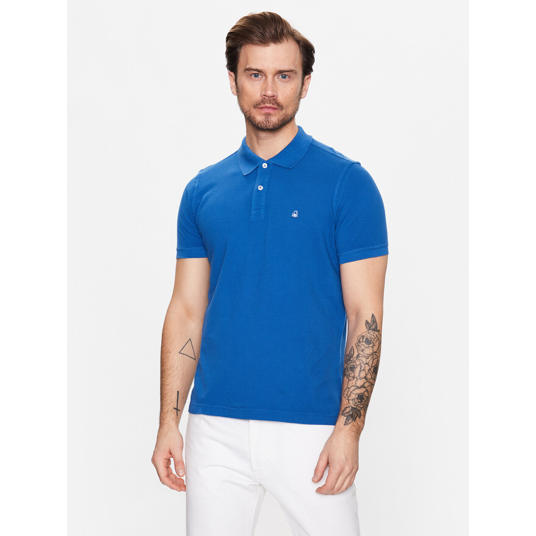 United Colors Of Benetton Tricou polo 3089J3179 Albastru Regular Fit - Pled.ro