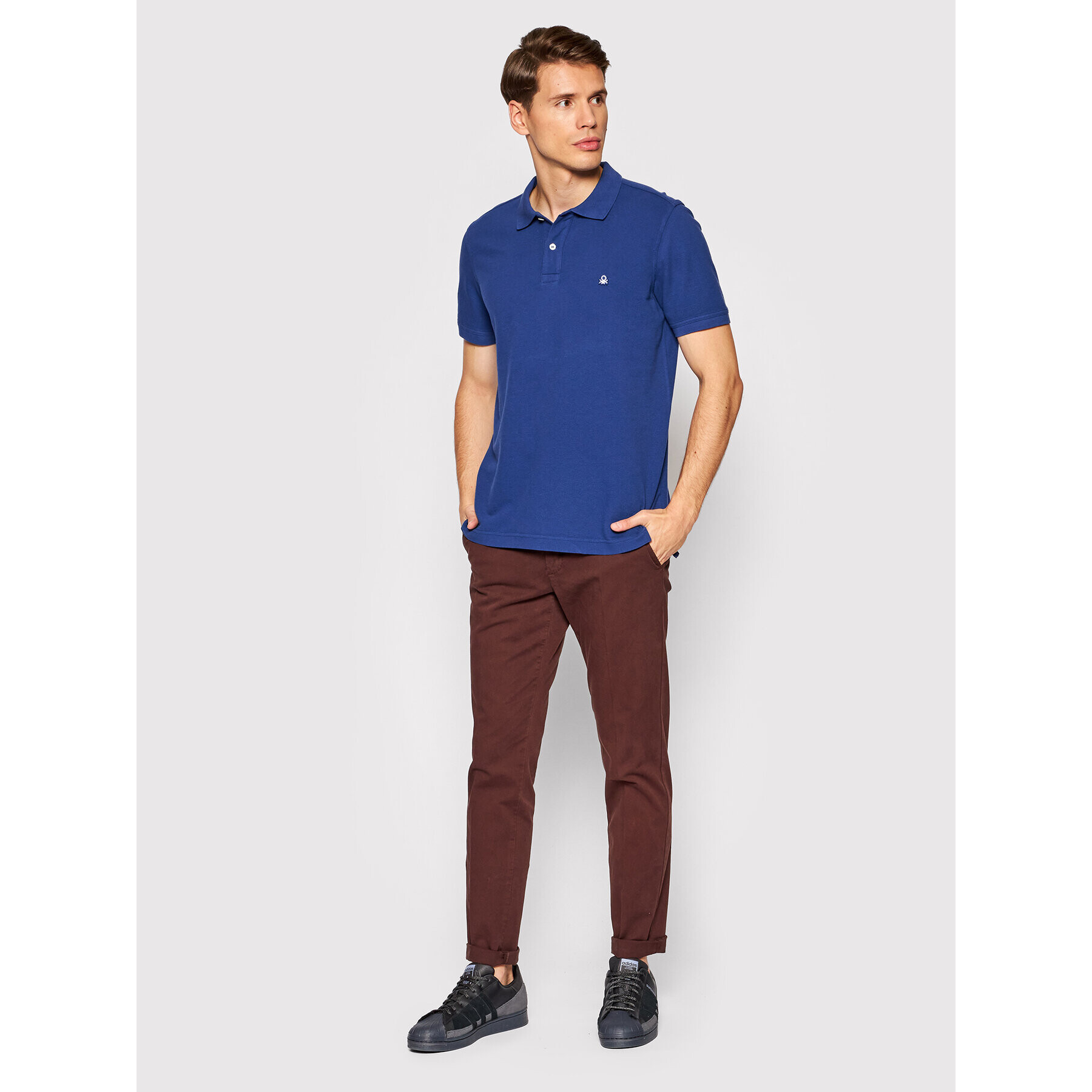 United Colors Of Benetton Tricou polo 3089J3179 Bleumarin Regular Fit - Pled.ro