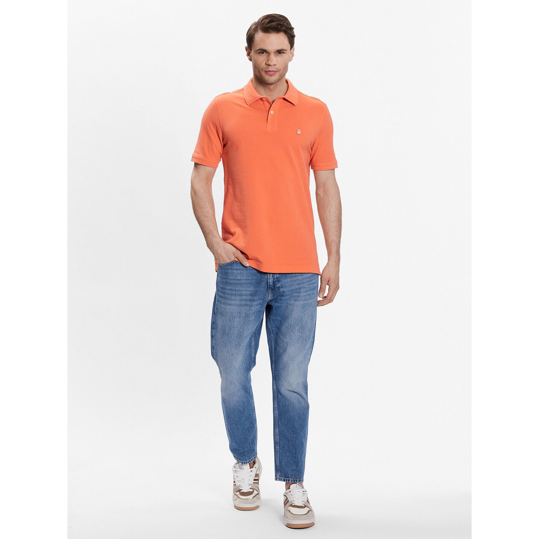 United Colors Of Benetton Tricou polo 3089J3179 Portocaliu Regular Fit - Pled.ro