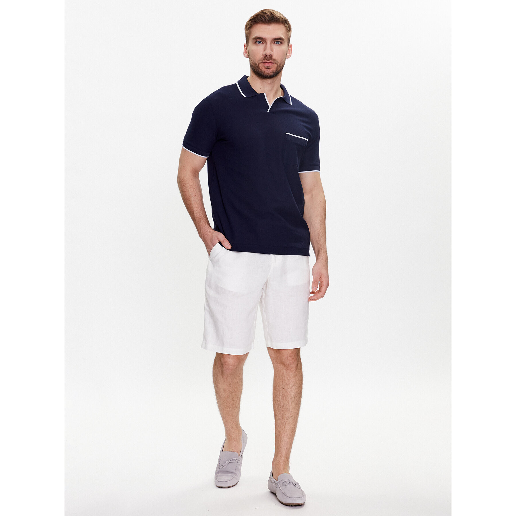 United Colors Of Benetton Tricou polo 34KAU300B Bleumarin Regular Fit - Pled.ro