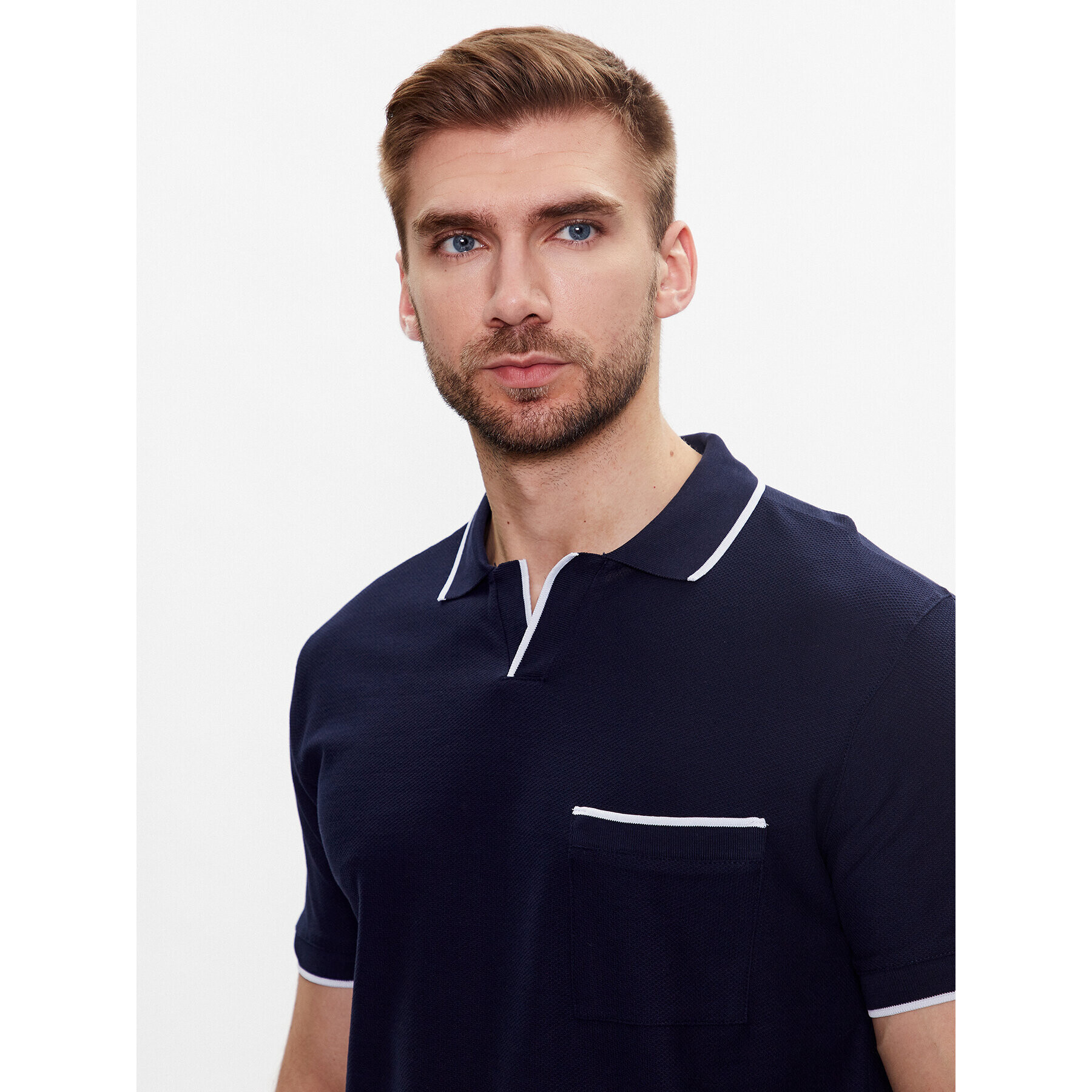 United Colors Of Benetton Tricou polo 34KAU300B Bleumarin Regular Fit - Pled.ro