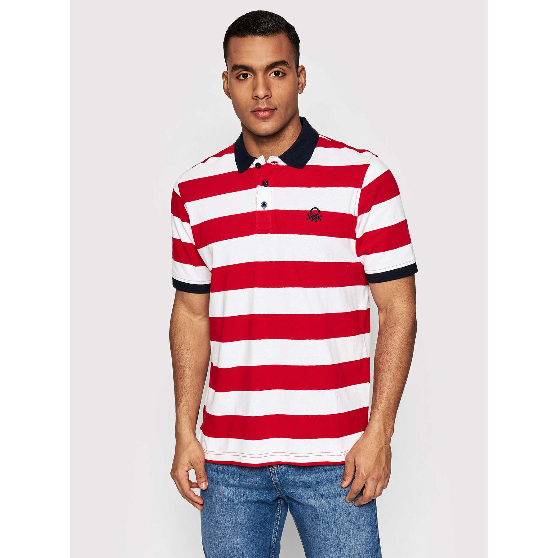 United Colors Of Benetton Tricou polo 370TJ3175 Roșu Regular Fit - Pled.ro