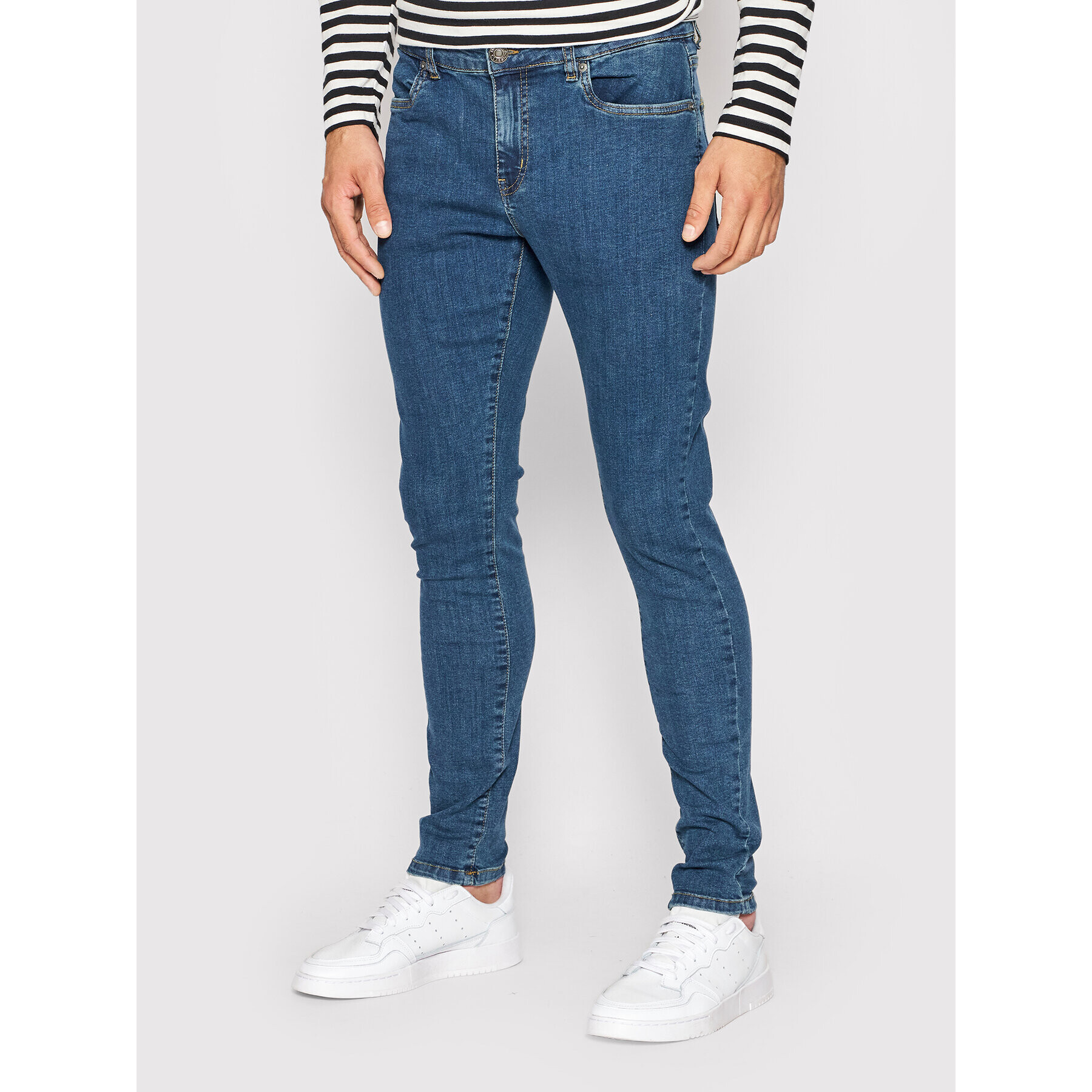 Urban Classics Blugi TB3076 Bleumarin Slim Fit - Pled.ro