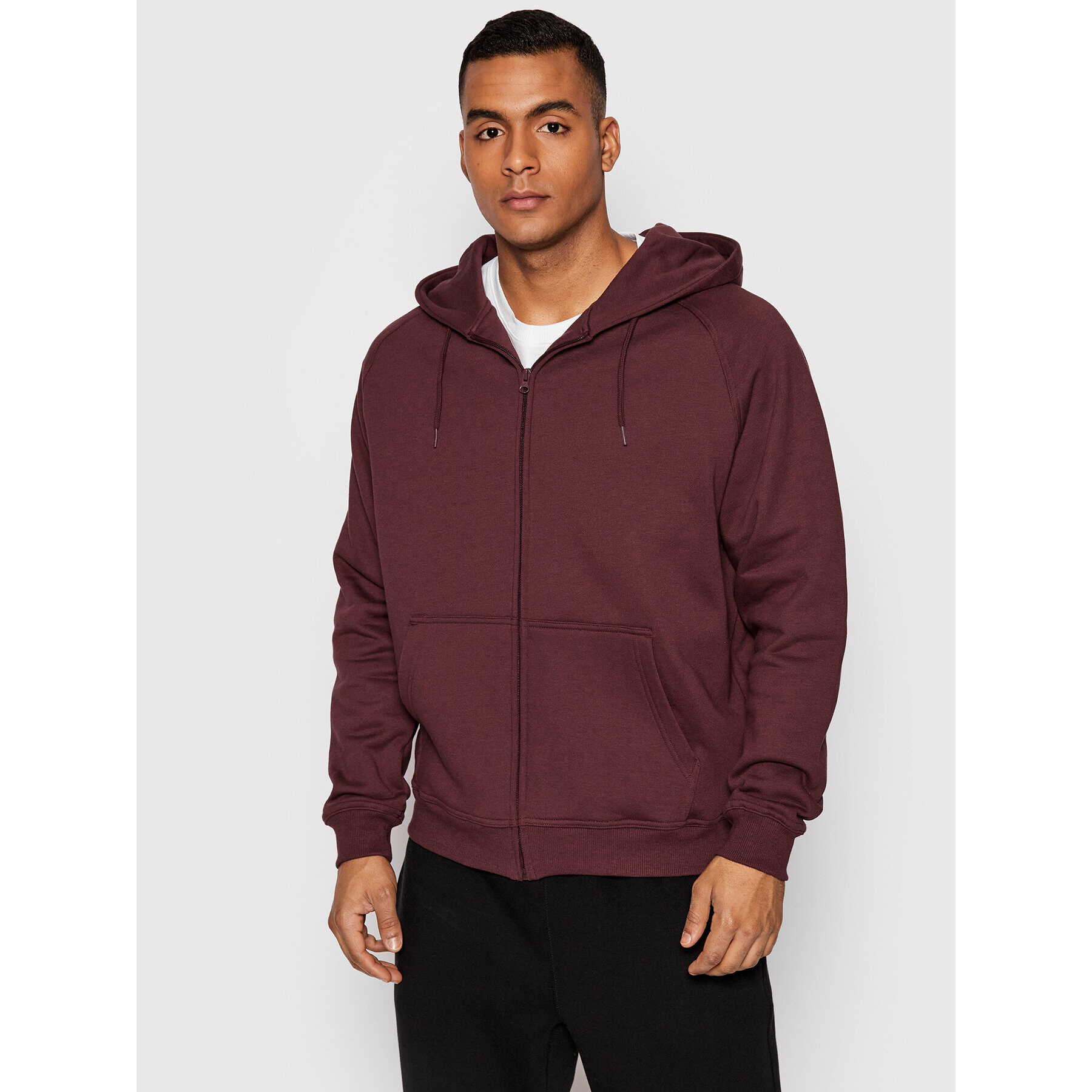 Urban Classics Bluză Zip TB014C Vișiniu Regular Fit - Pled.ro