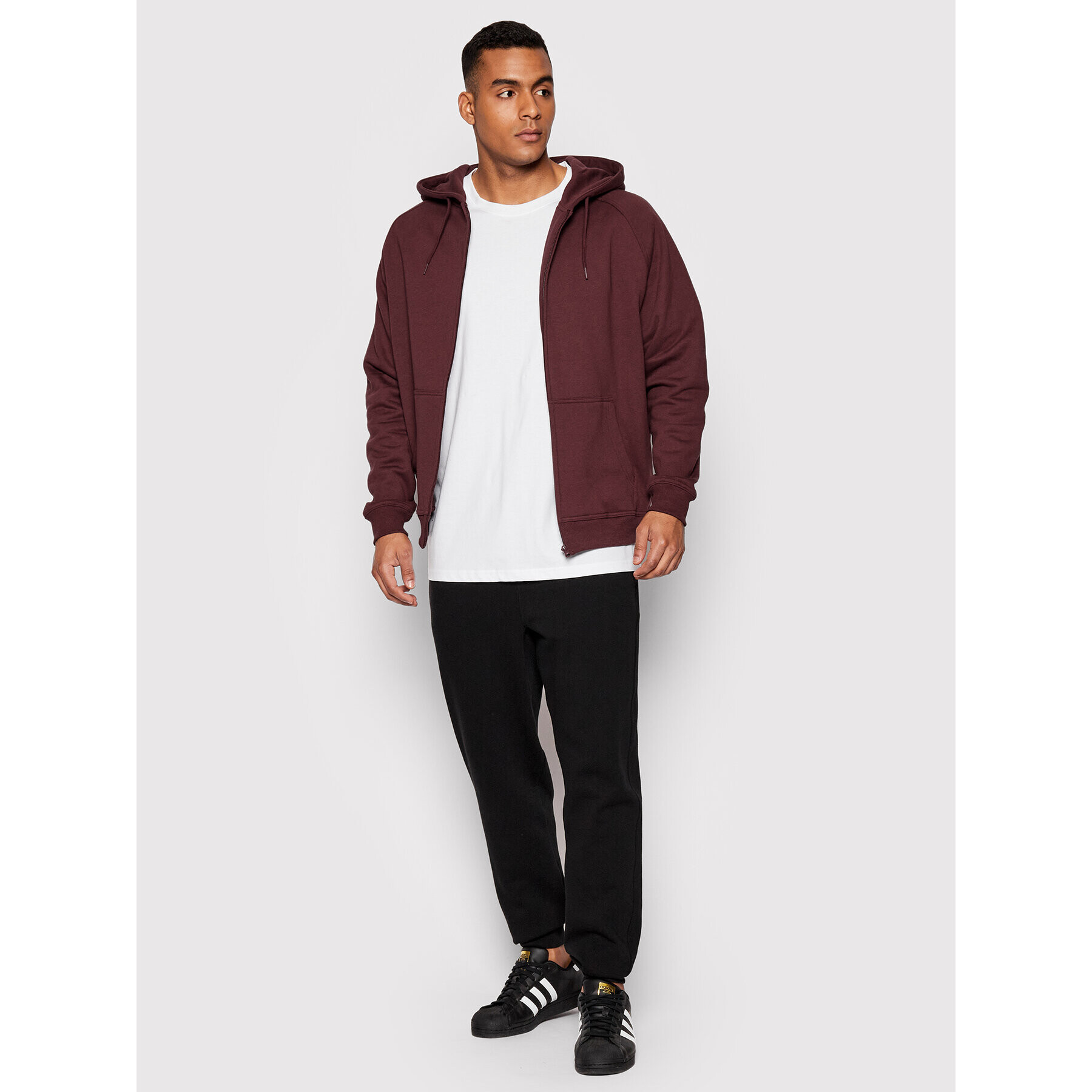 Urban Classics Bluză Zip TB014C Vișiniu Regular Fit - Pled.ro