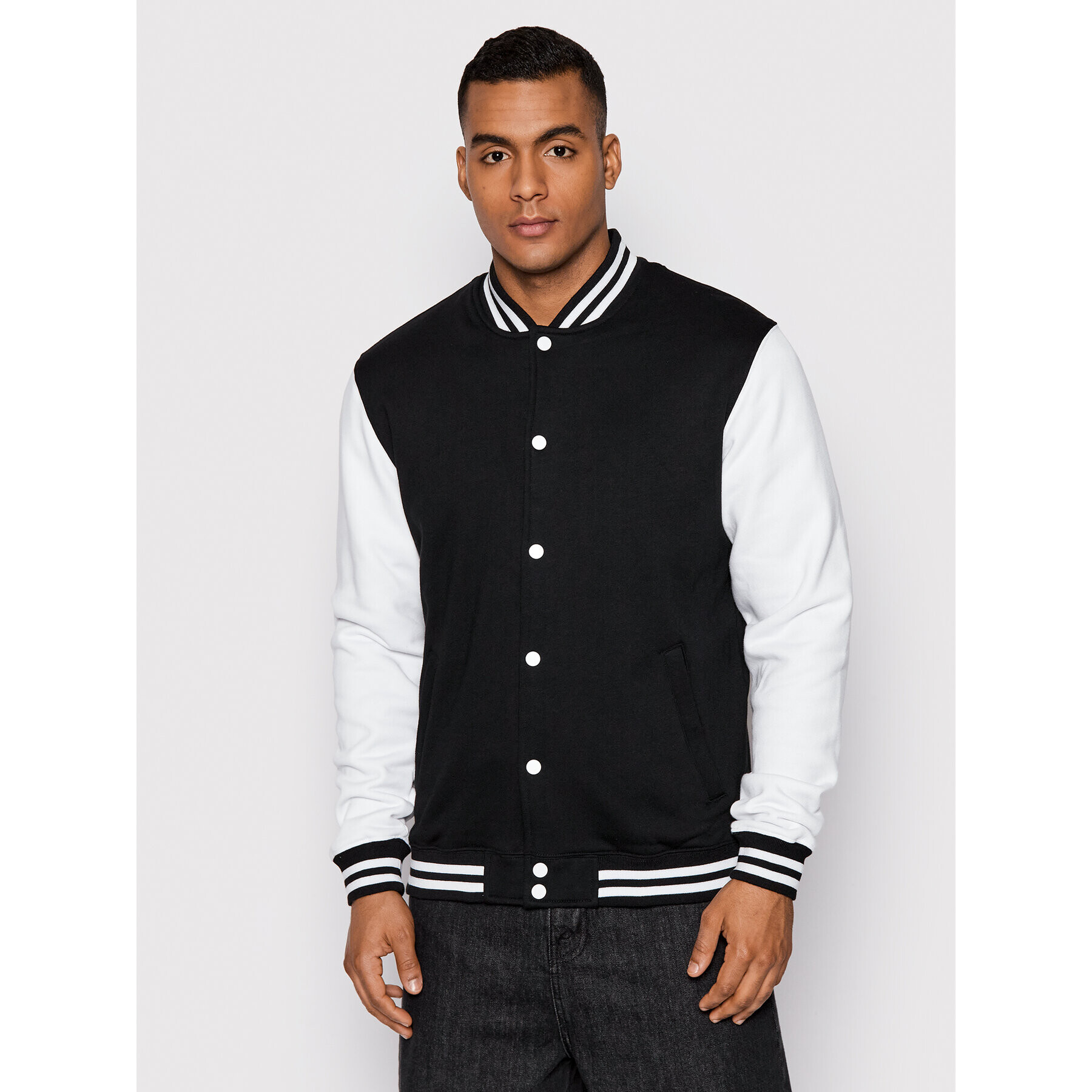 Urban Classics Bluză 2-Tone College TB207 Negru Regular Fit - Pled.ro