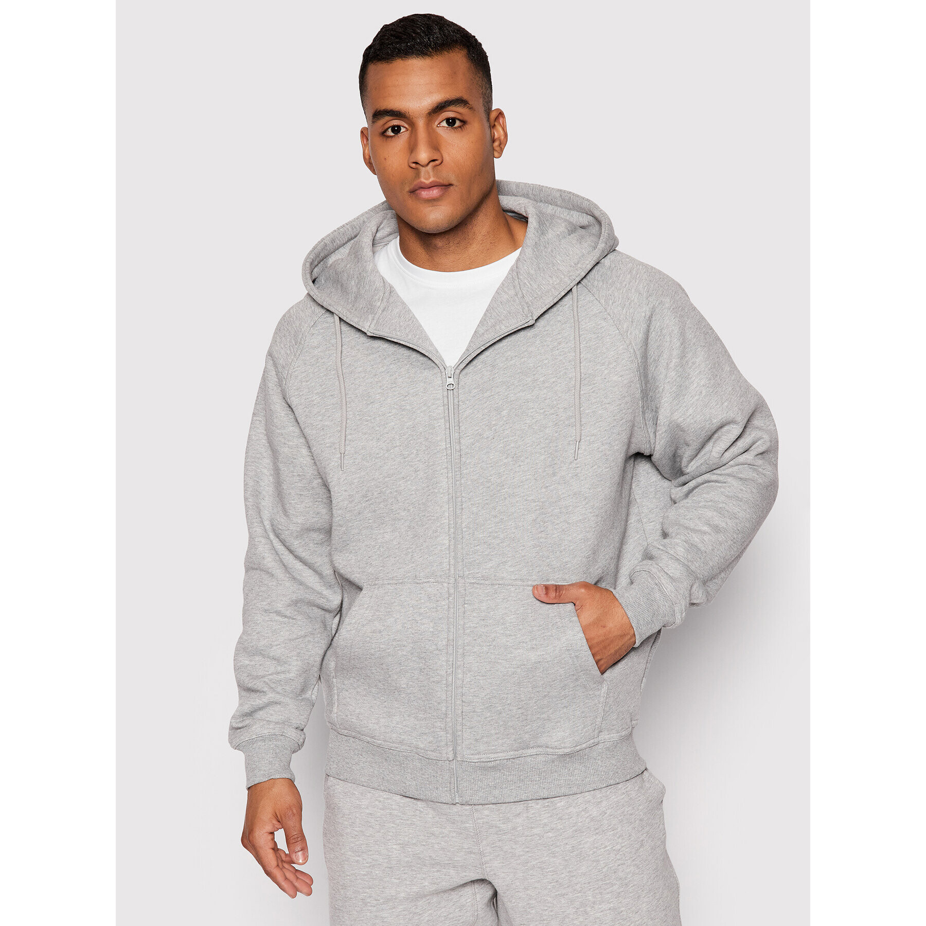 Urban Classics Bluză Zip TB014C Gri Regular Fit - Pled.ro