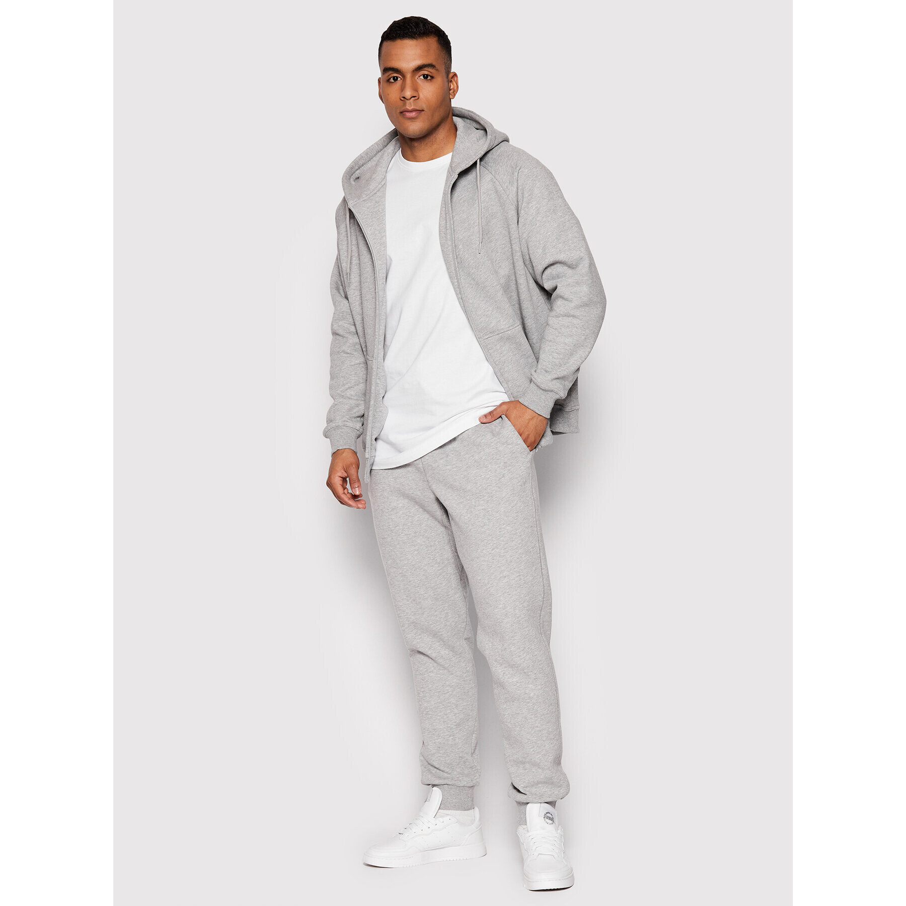 Urban Classics Bluză Zip TB014C Gri Regular Fit - Pled.ro