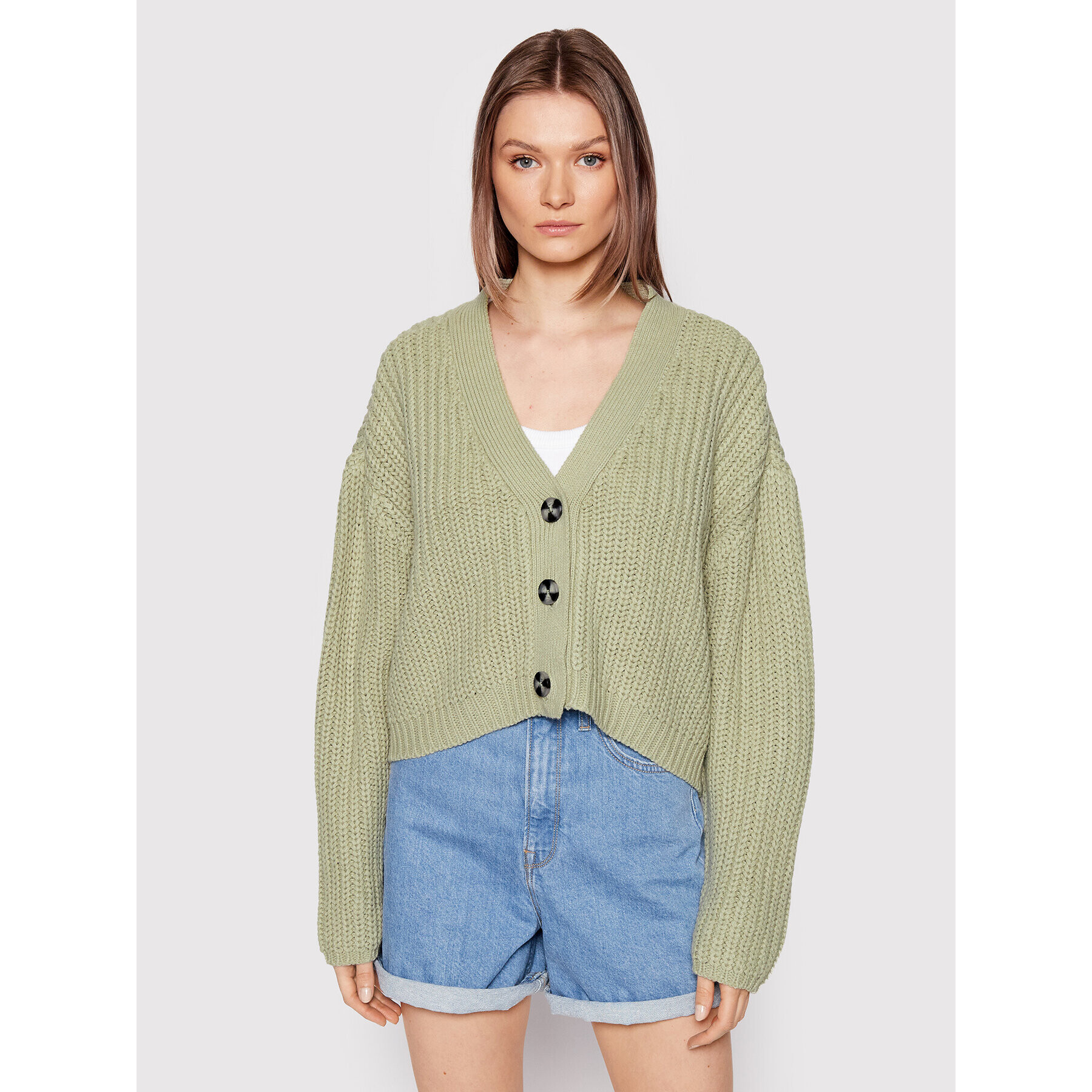 Urban Classics Cardigan TB4012 Verde Oversize - Pled.ro