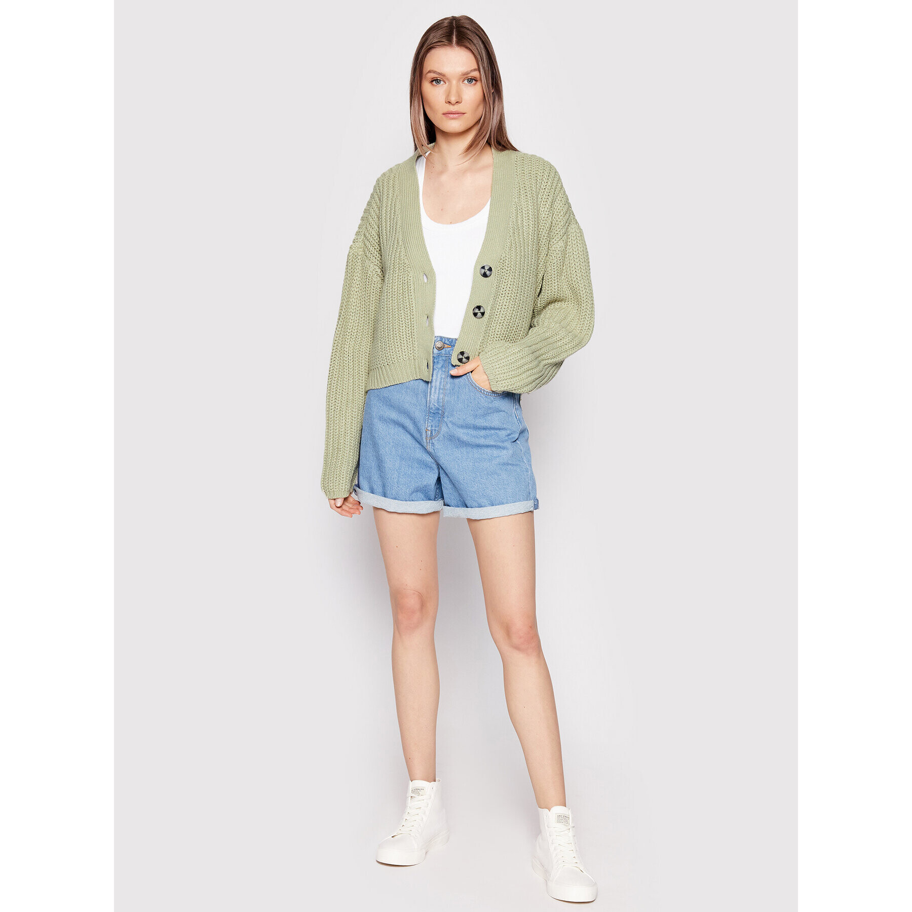 Urban Classics Cardigan TB4012 Verde Oversize - Pled.ro