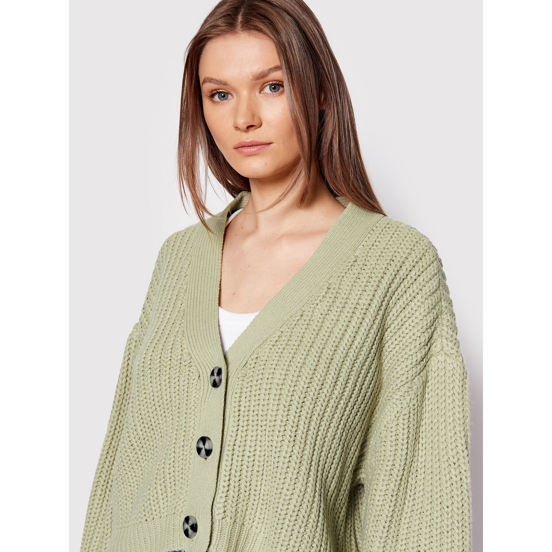 Urban Classics Cardigan TB4012 Verde Oversize - Pled.ro