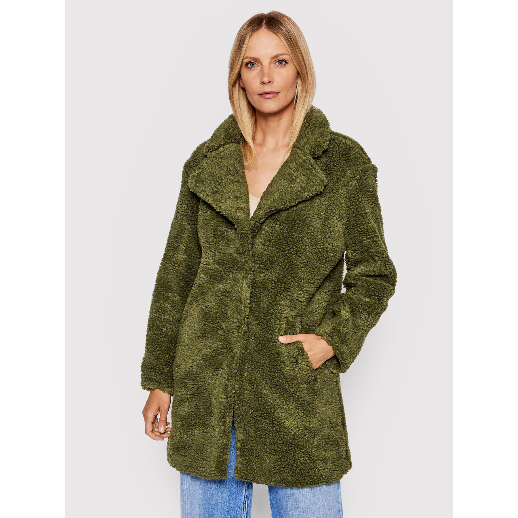 Urban Classics Cojoc Sherpa TB3058 Verde Oversize - Pled.ro