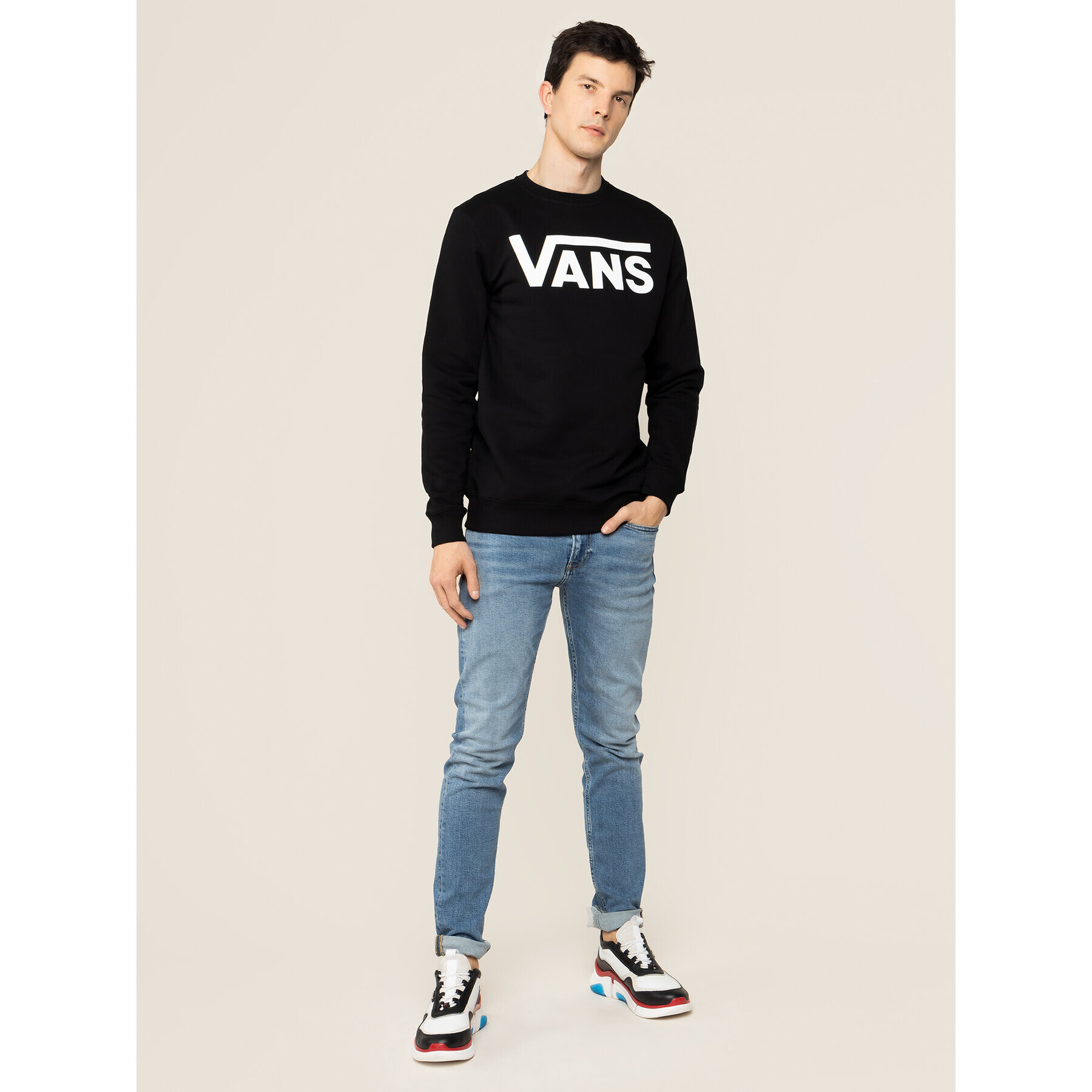 Vans Bluză Classic Crew II VN0A456AY281 Negru Regular Fit - Pled.ro