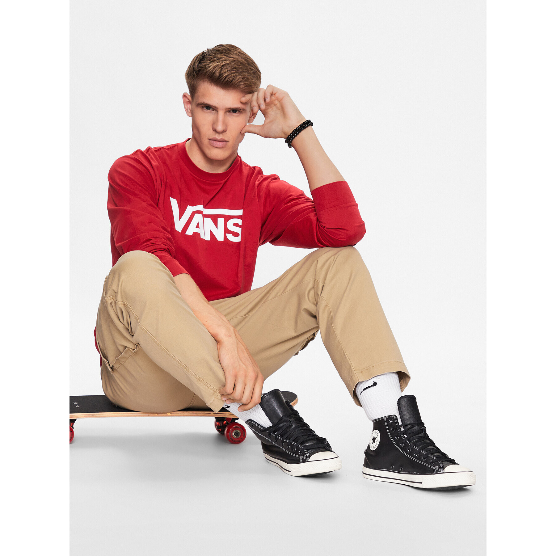 Vans Bluză Mn Classic Ls VN000K6H Roșu Classic Fit - Pled.ro