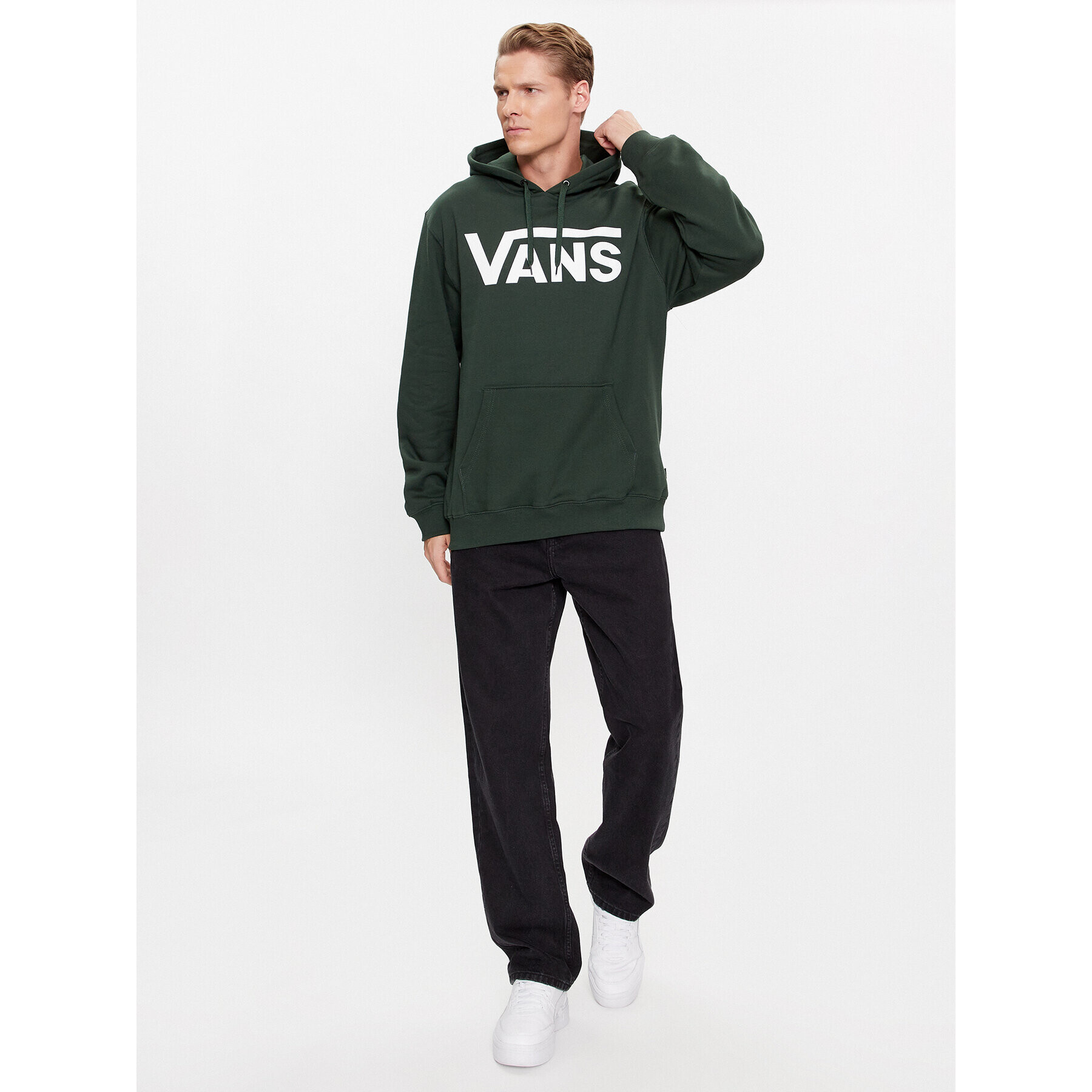 Vans Bluză Mn Classic Po Hoodie Ii VN0A456BBZ01 Verde Classic Fit - Pled.ro