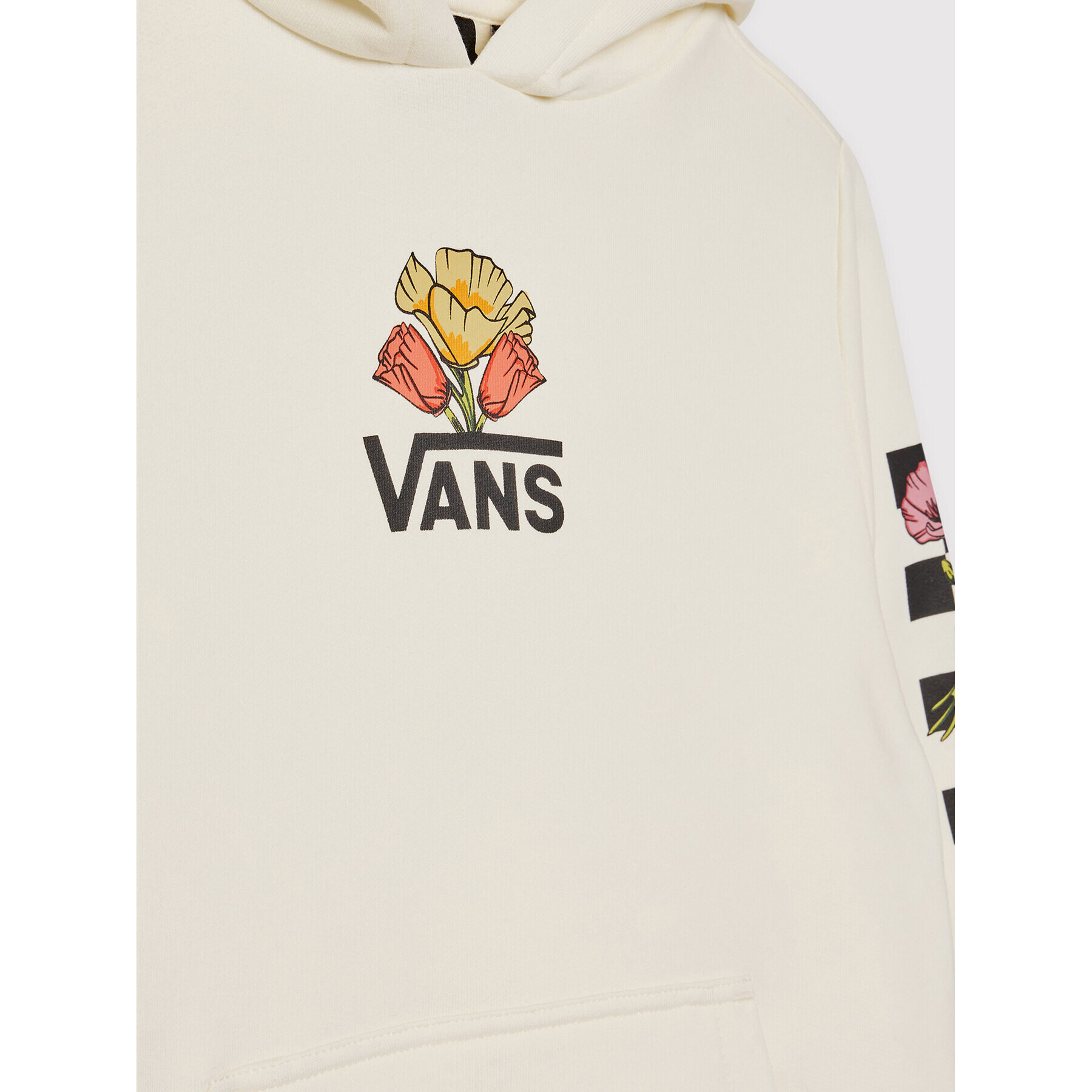 Vans Bluză Poppin Poppies VN0A7YVF Écru Regular Fit - Pled.ro