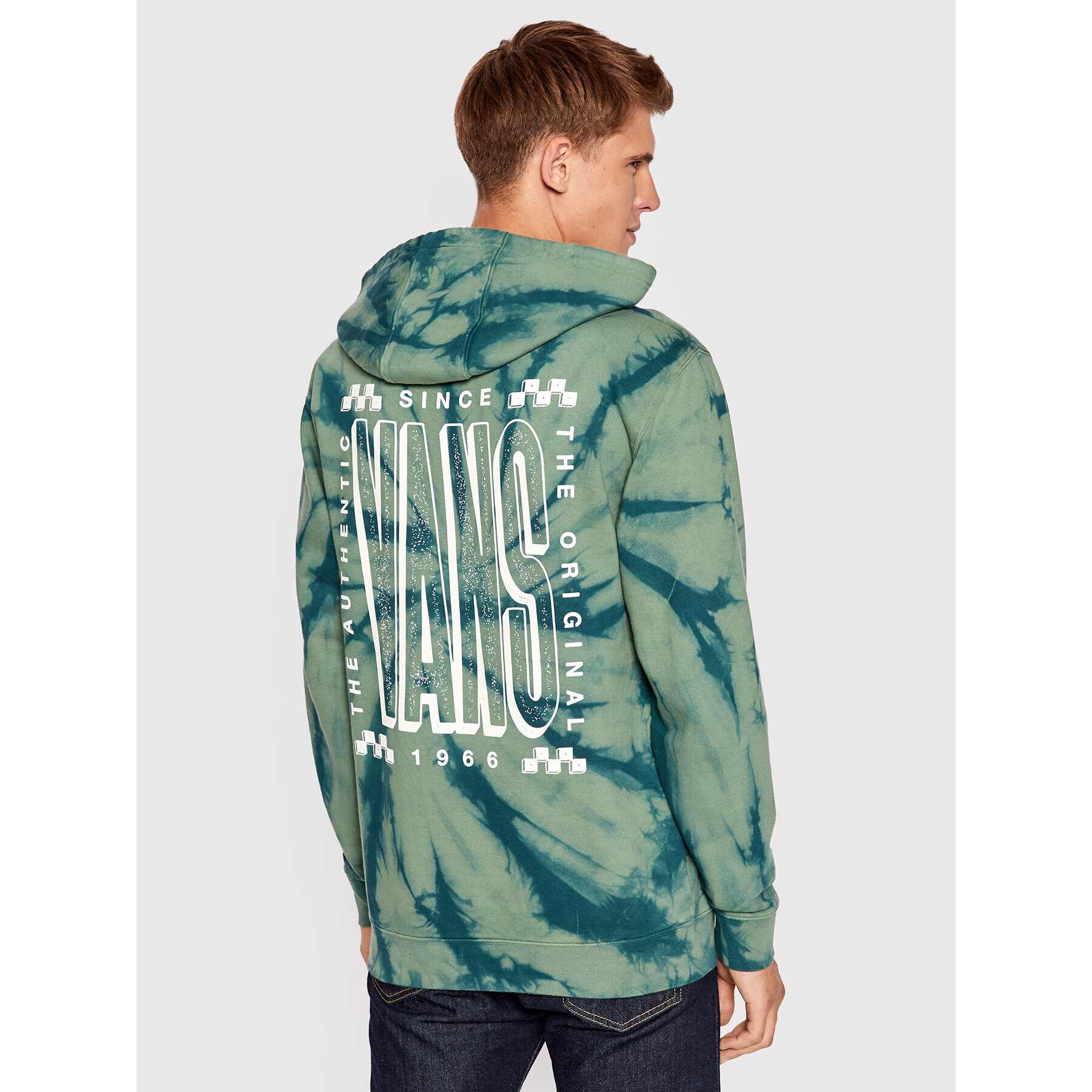 Vans Bluză Tall Type Tie Dye VN0A7S8C Verde Regular Fit - Pled.ro