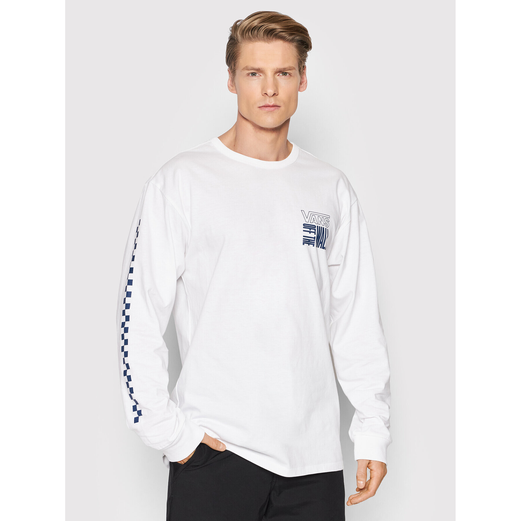 Vans Longsleeve Off The Wall Stack VN0A7PJK Alb Classic Fit - Pled.ro